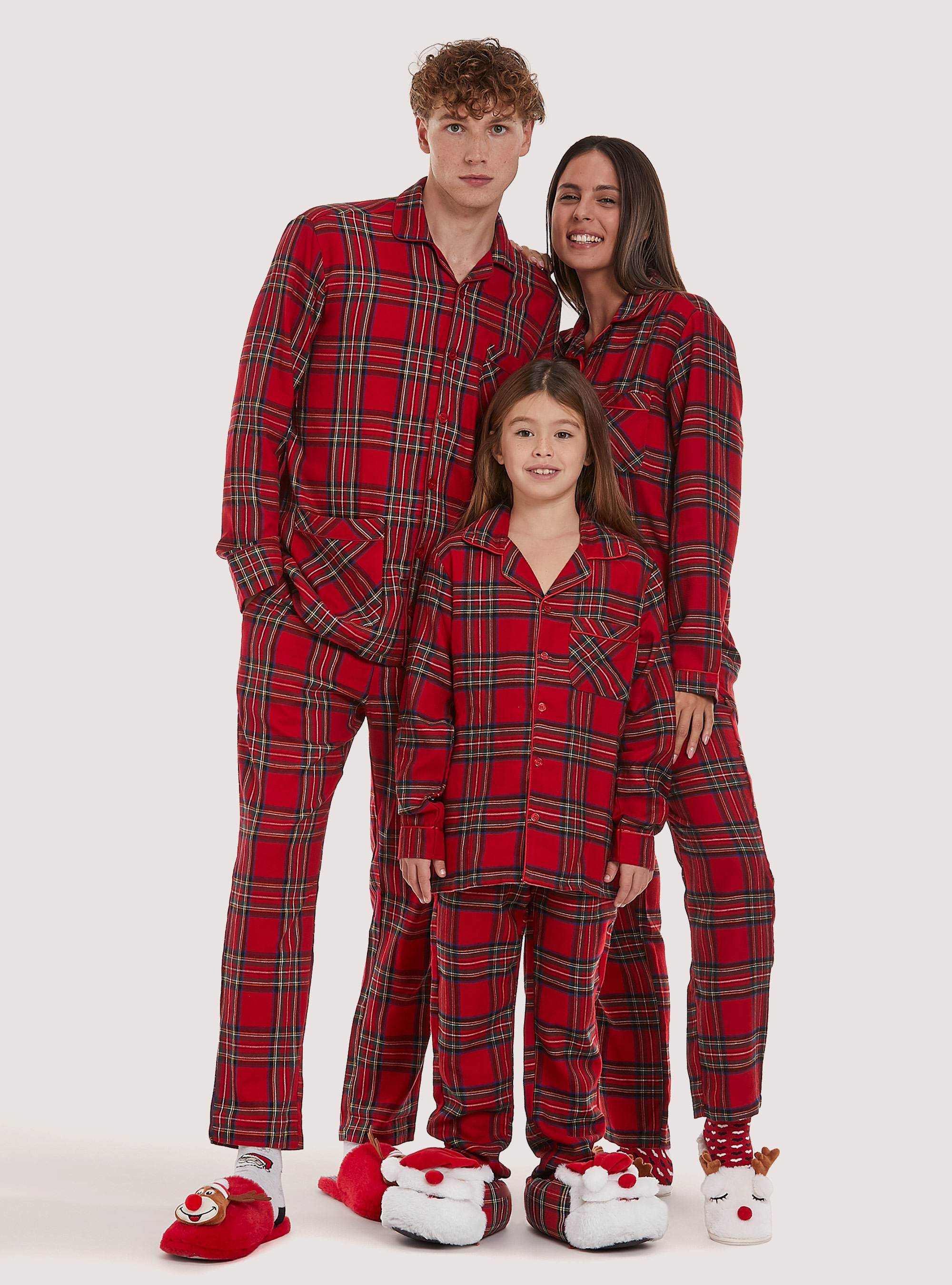 Christmas Family Collection tartan pyjamas, RD1 RED DARK