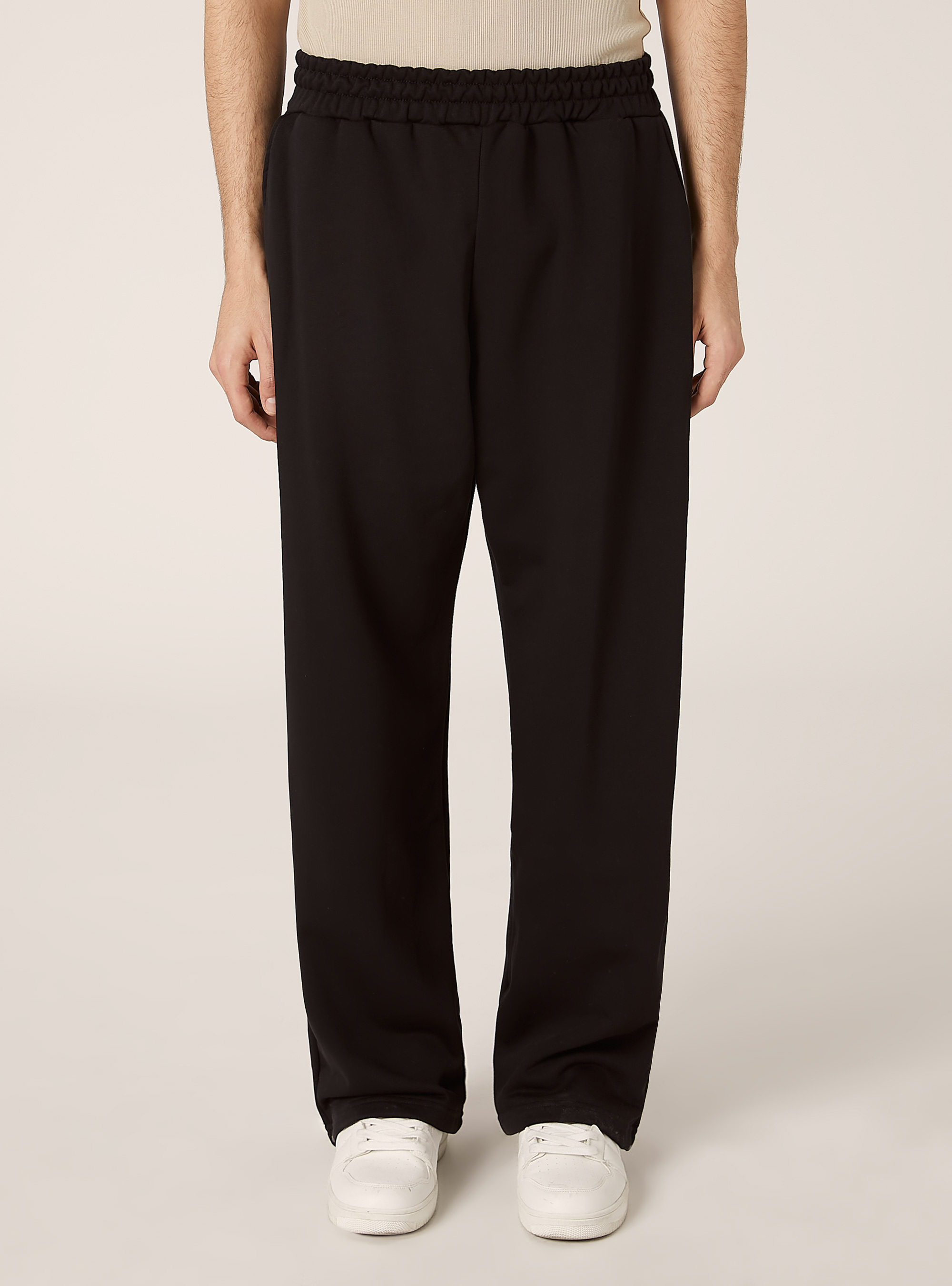 Pantalon ample en peluche, BK1 BLACK