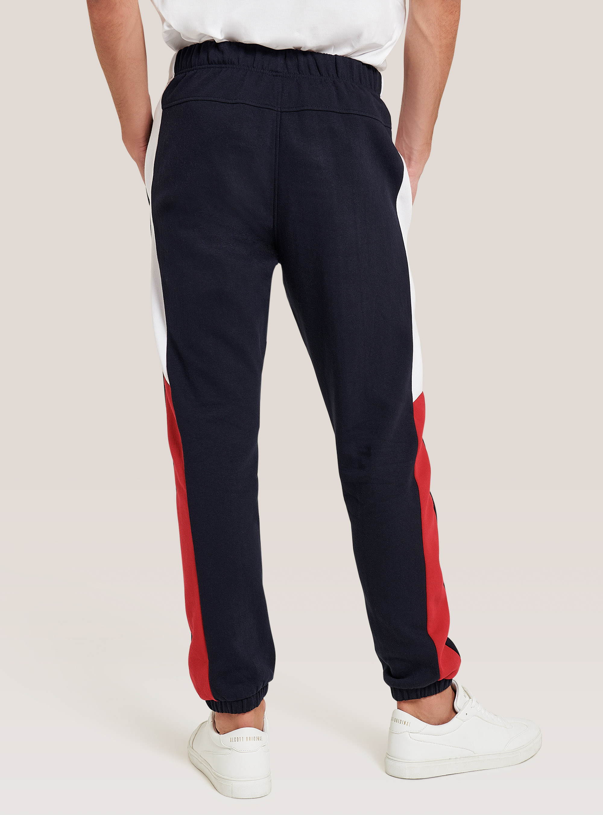 Plush trousers with print, BLUE NAVY