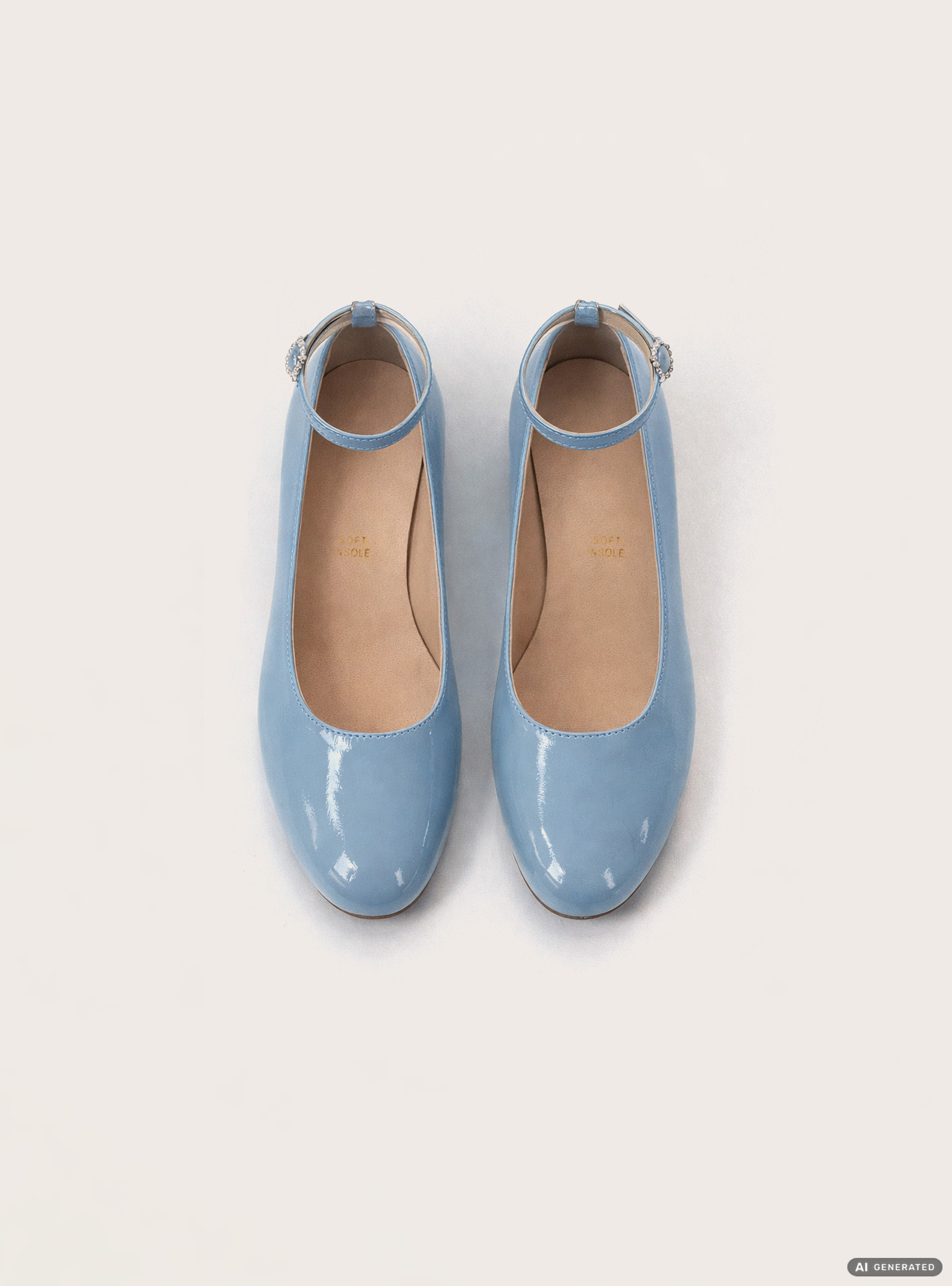 Ballerina flats with a strap, AZ2 AZURE MEDIUM