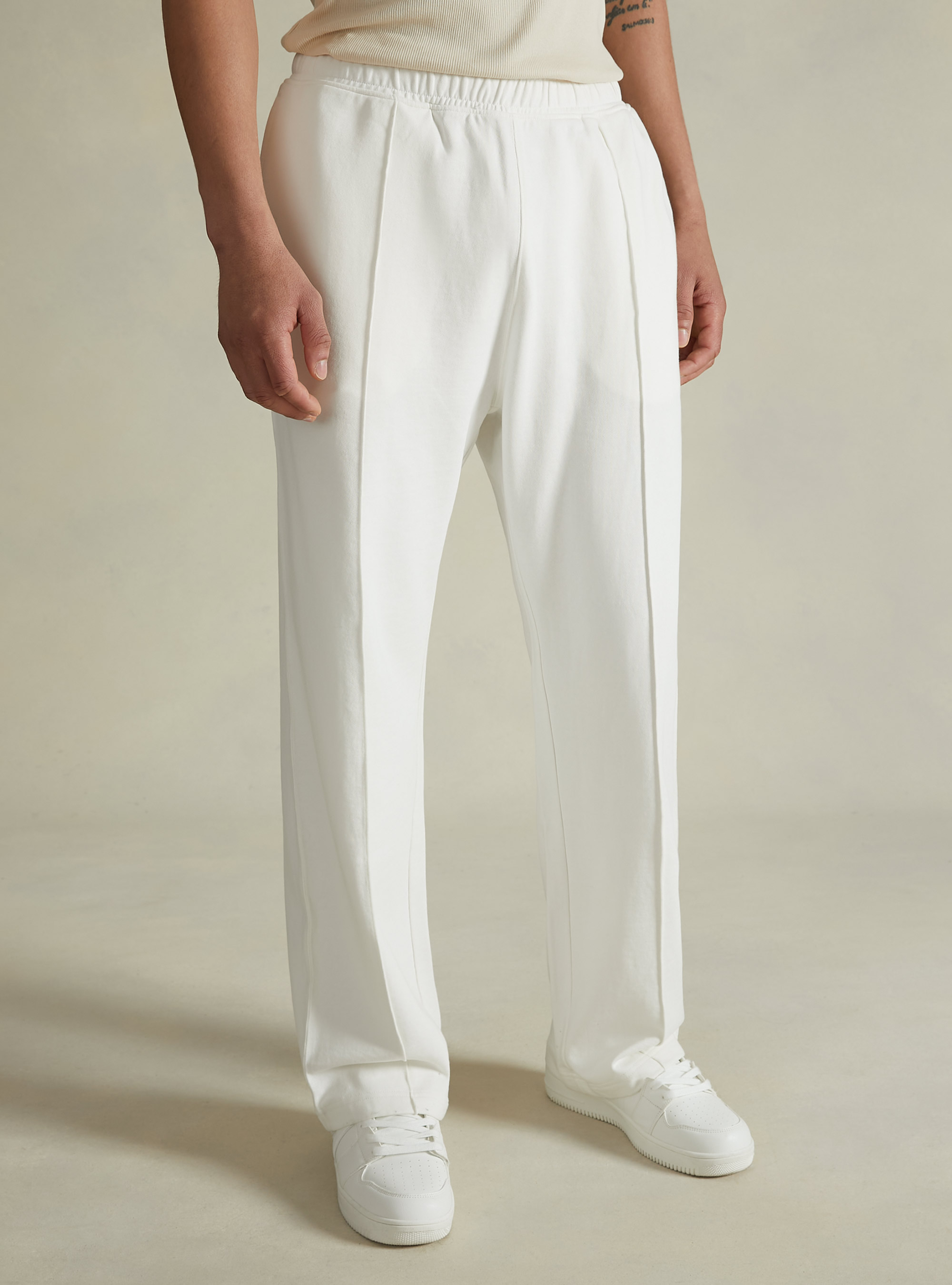 Plush jogger trousers, WH1 OFF WHITE