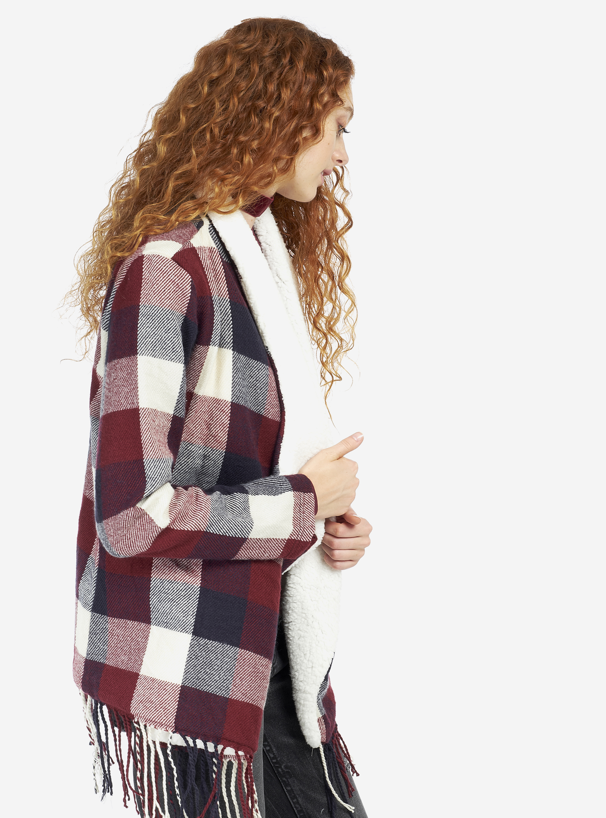 JACKET WITH FRINGES, OFF-WHITE