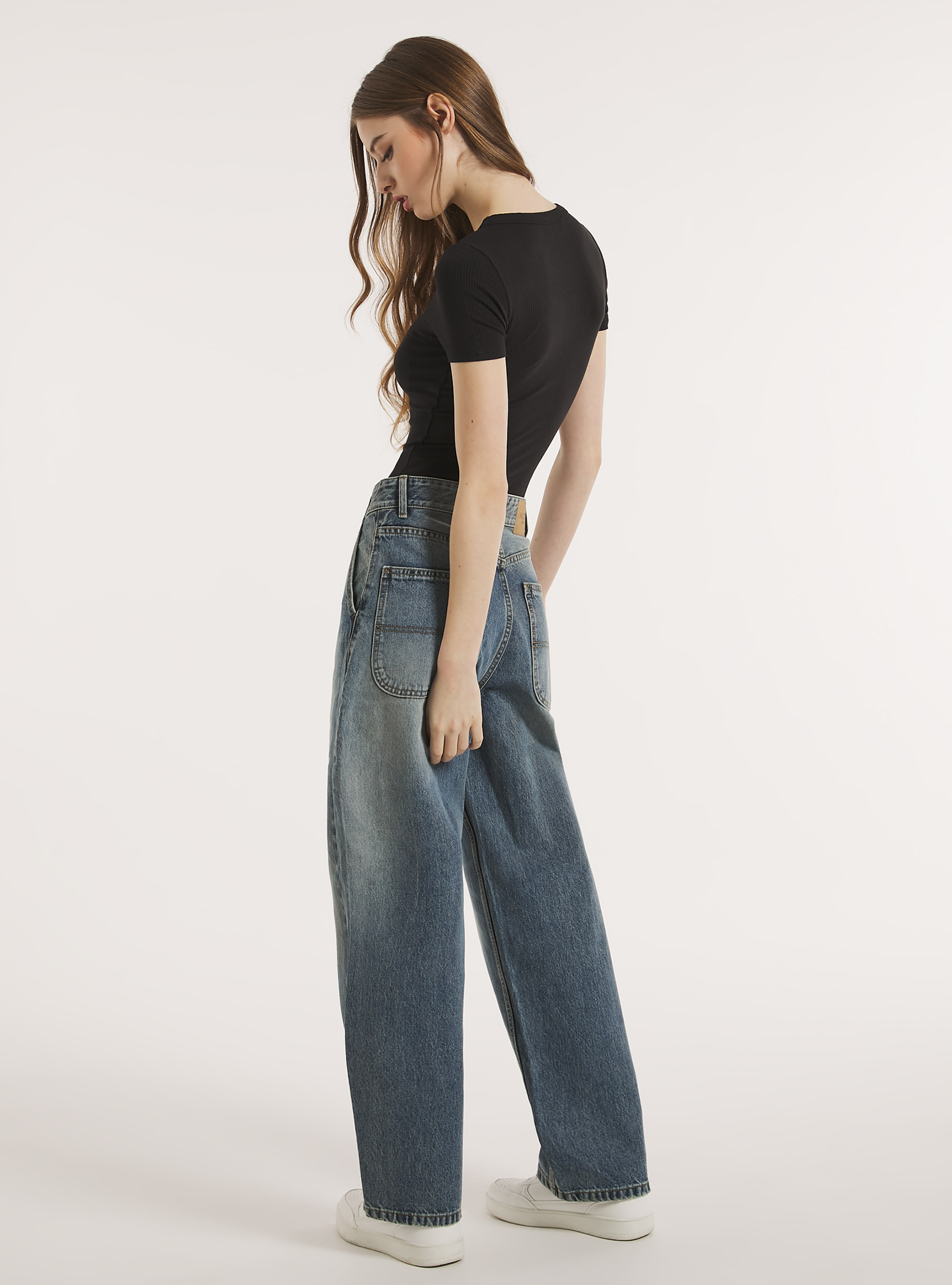 Gerippter Kurzarm-Body, BK1 BLACK