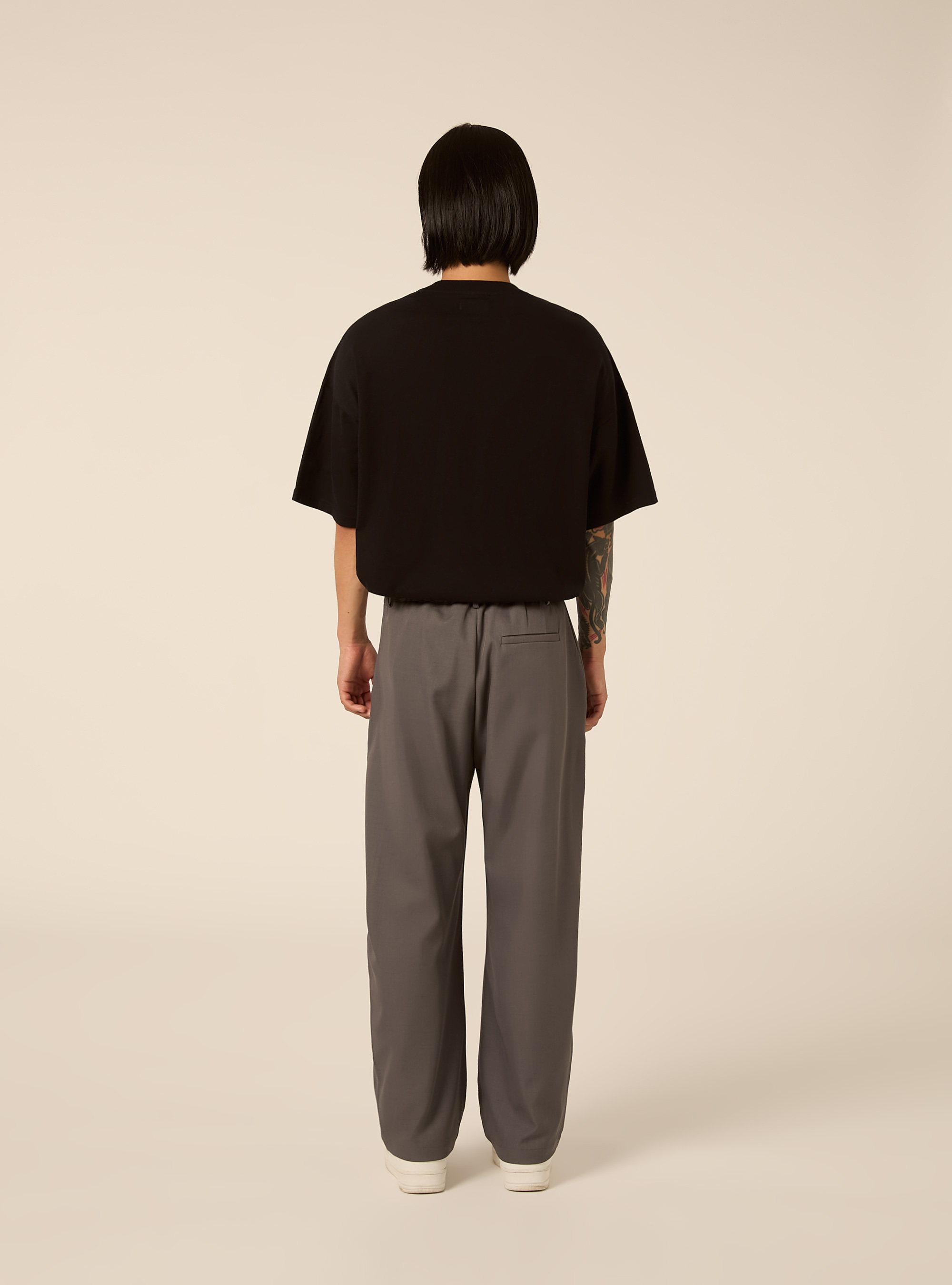 Pantaloni baggy con piega, GY2 GREY MEDIUM