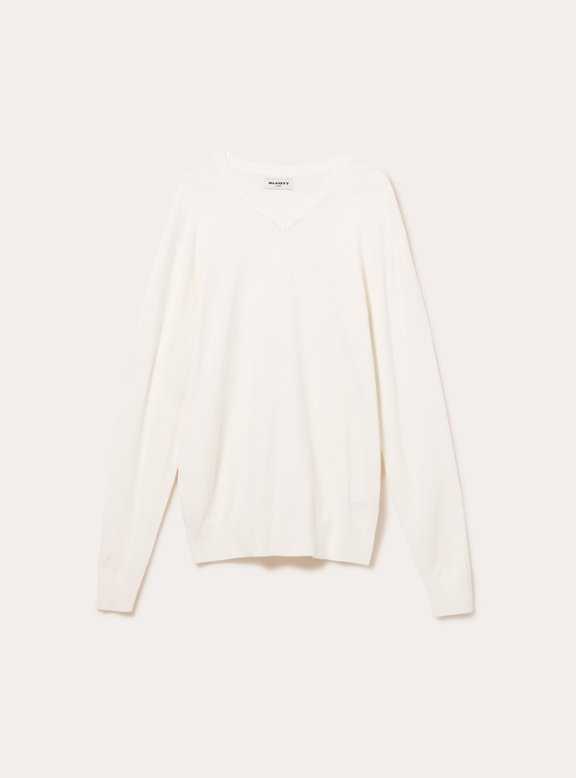 Jersey con cuello en V de viscosa Ecovero, WH2 WHITE