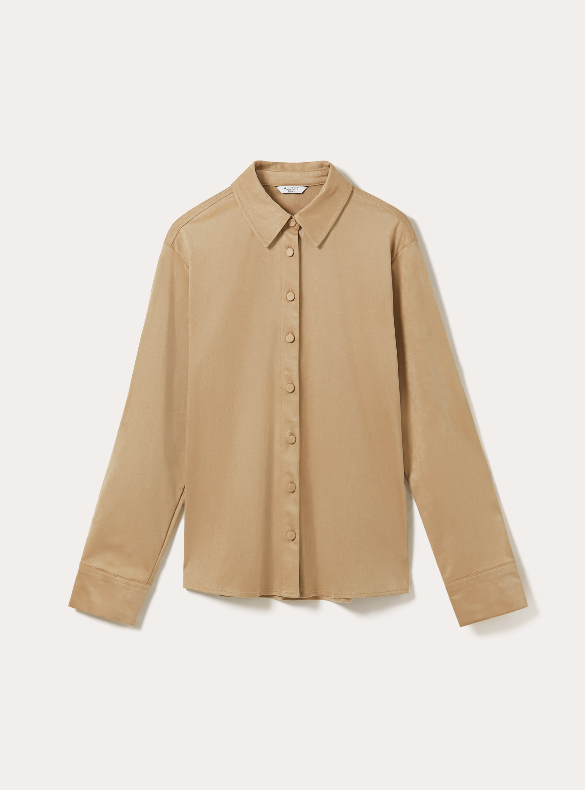Camicia effetto suede, BG2 BEIGE MEDIUM