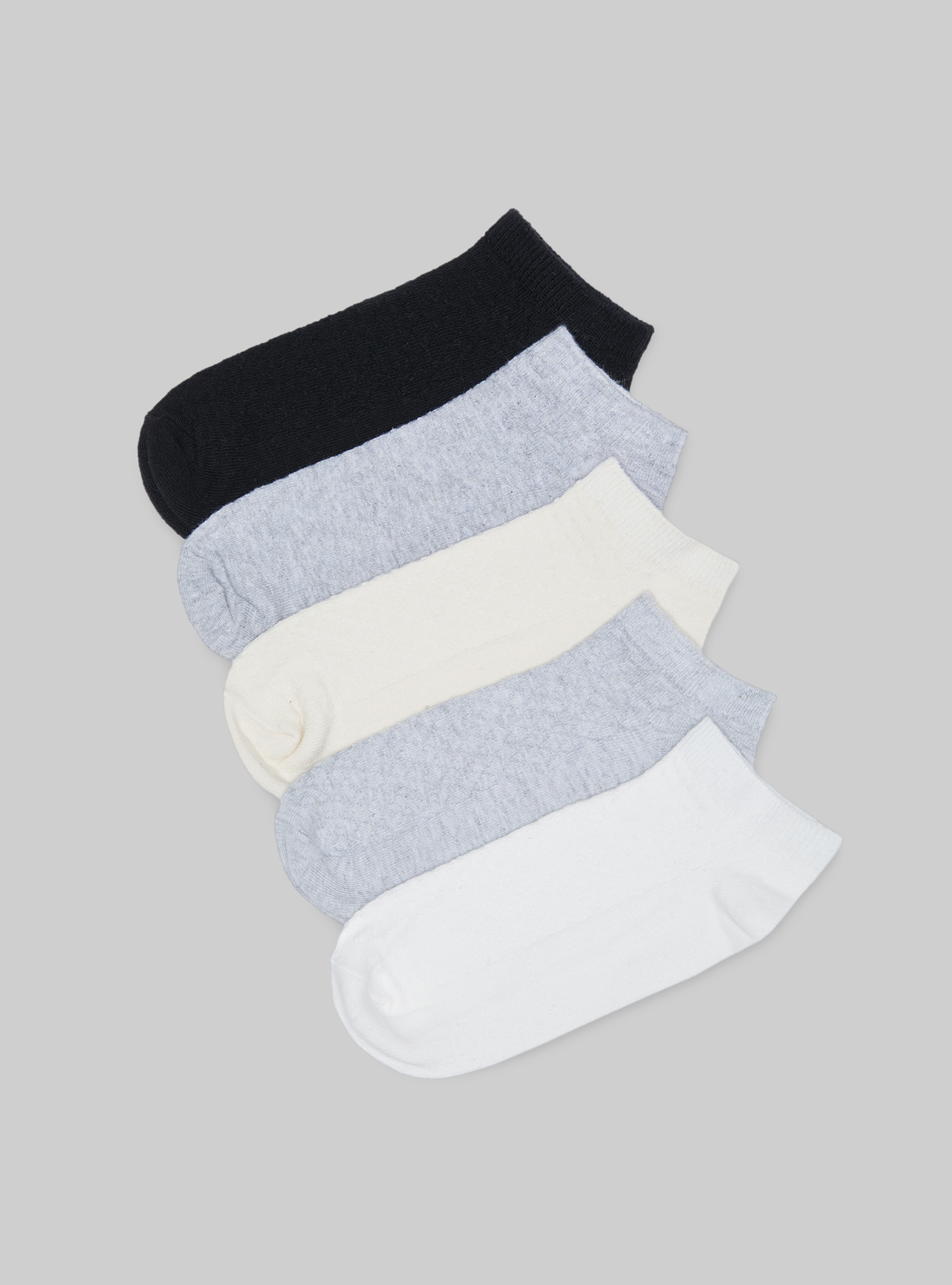 Set of 5 pairs of socks, BK1/WH2/MGY1