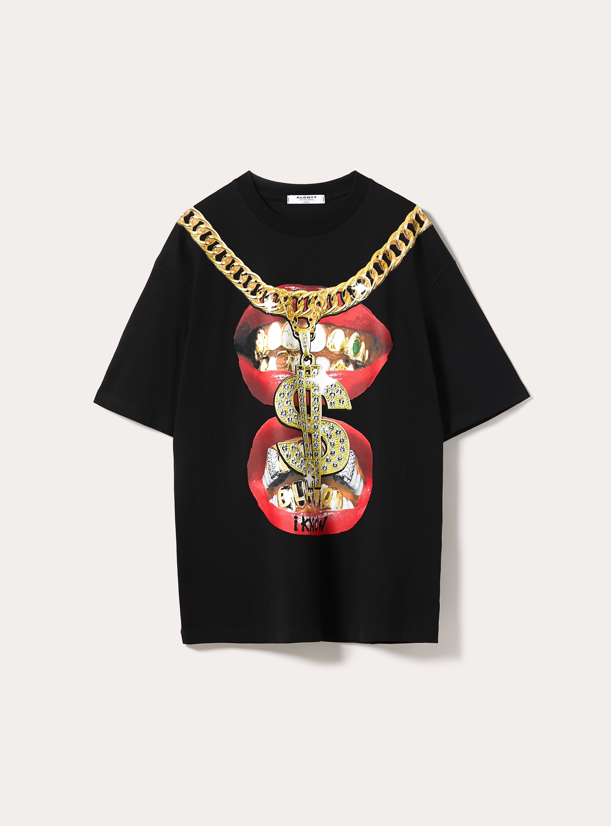 Printed Boxy Fit T-Shirt, BK1 BLACK