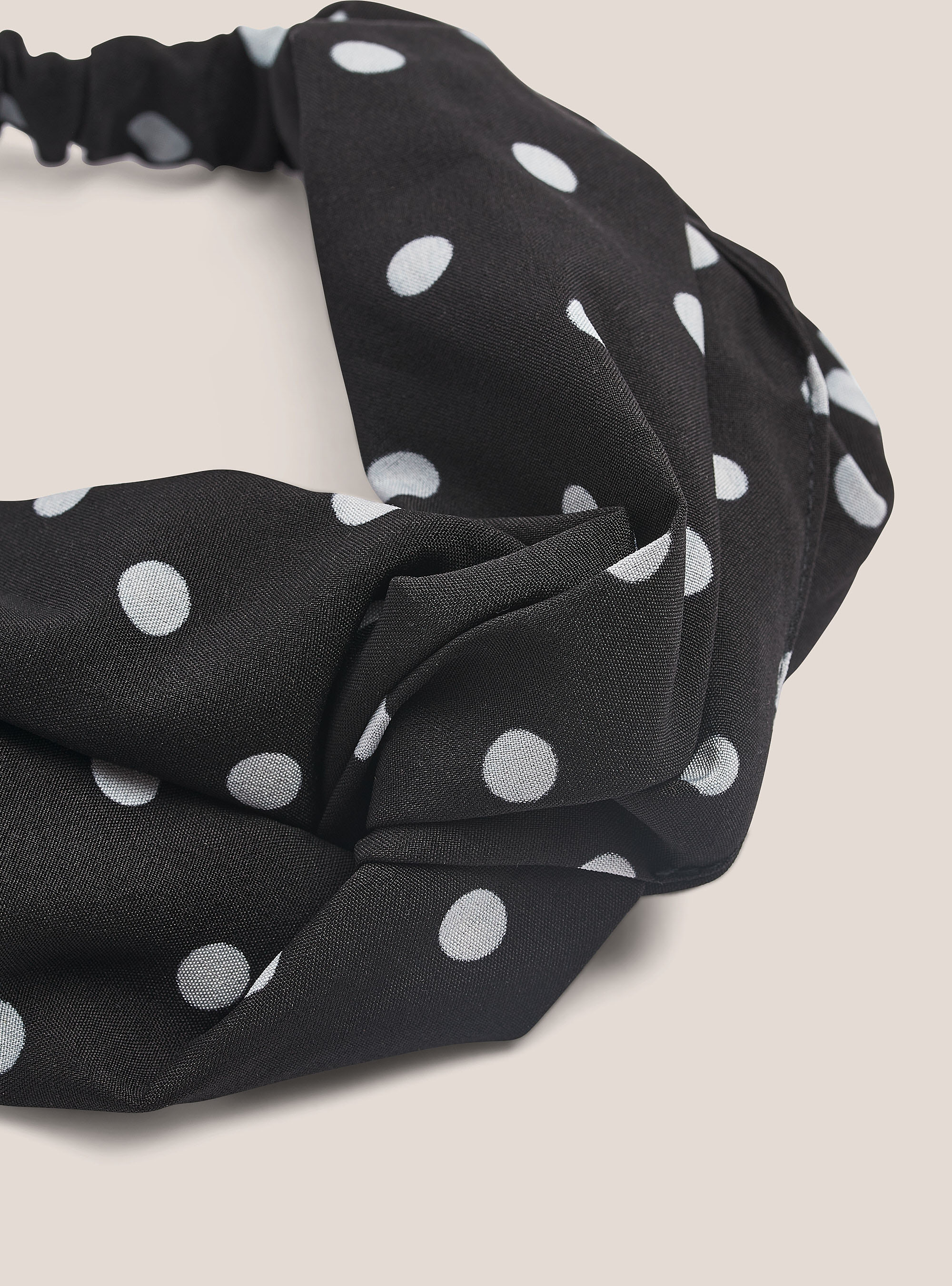 Fascia per capelli a fantasia, POIS WHITE