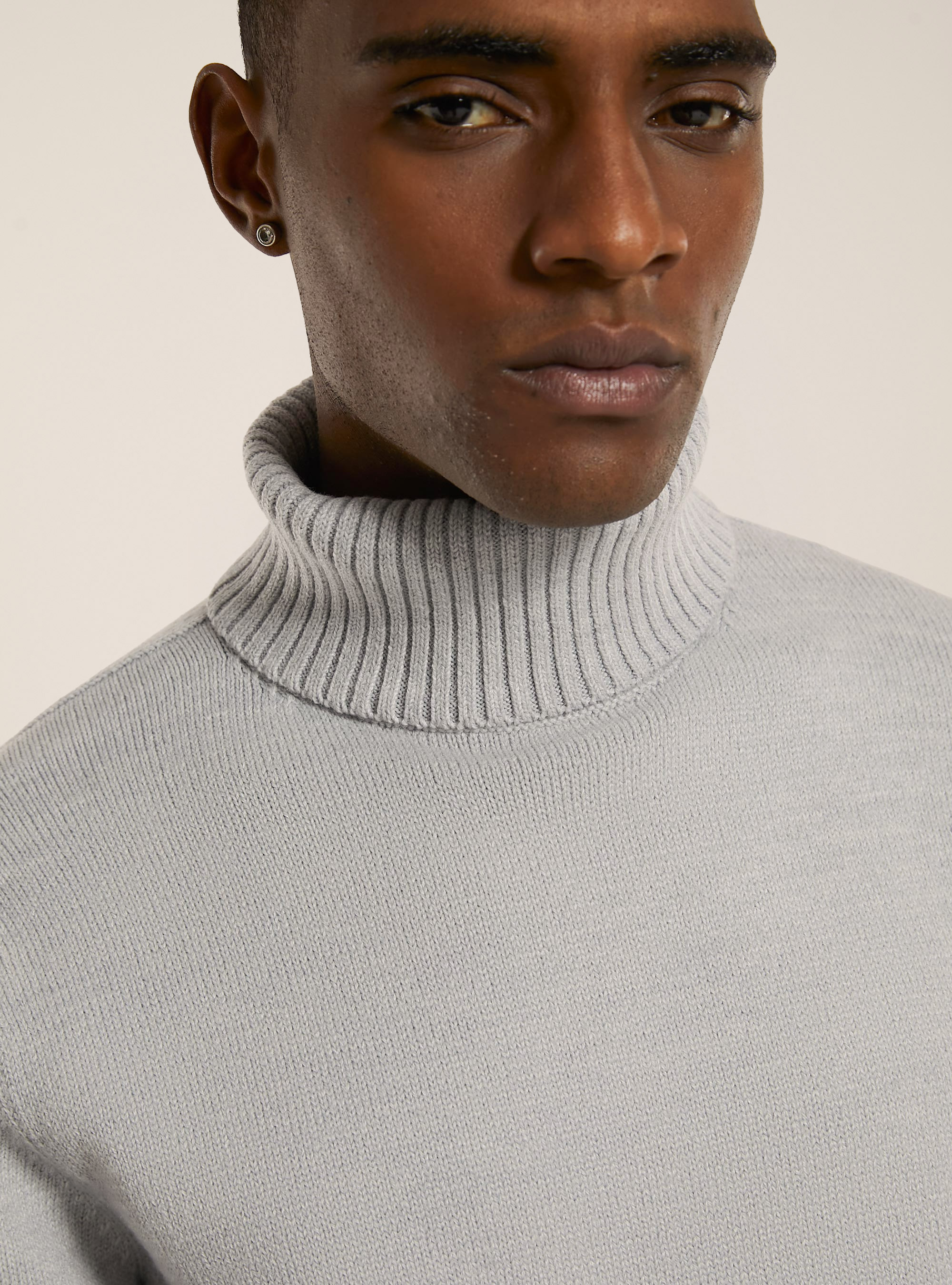 Maglione collo alto, MGY3 GREY MEL LIGHT