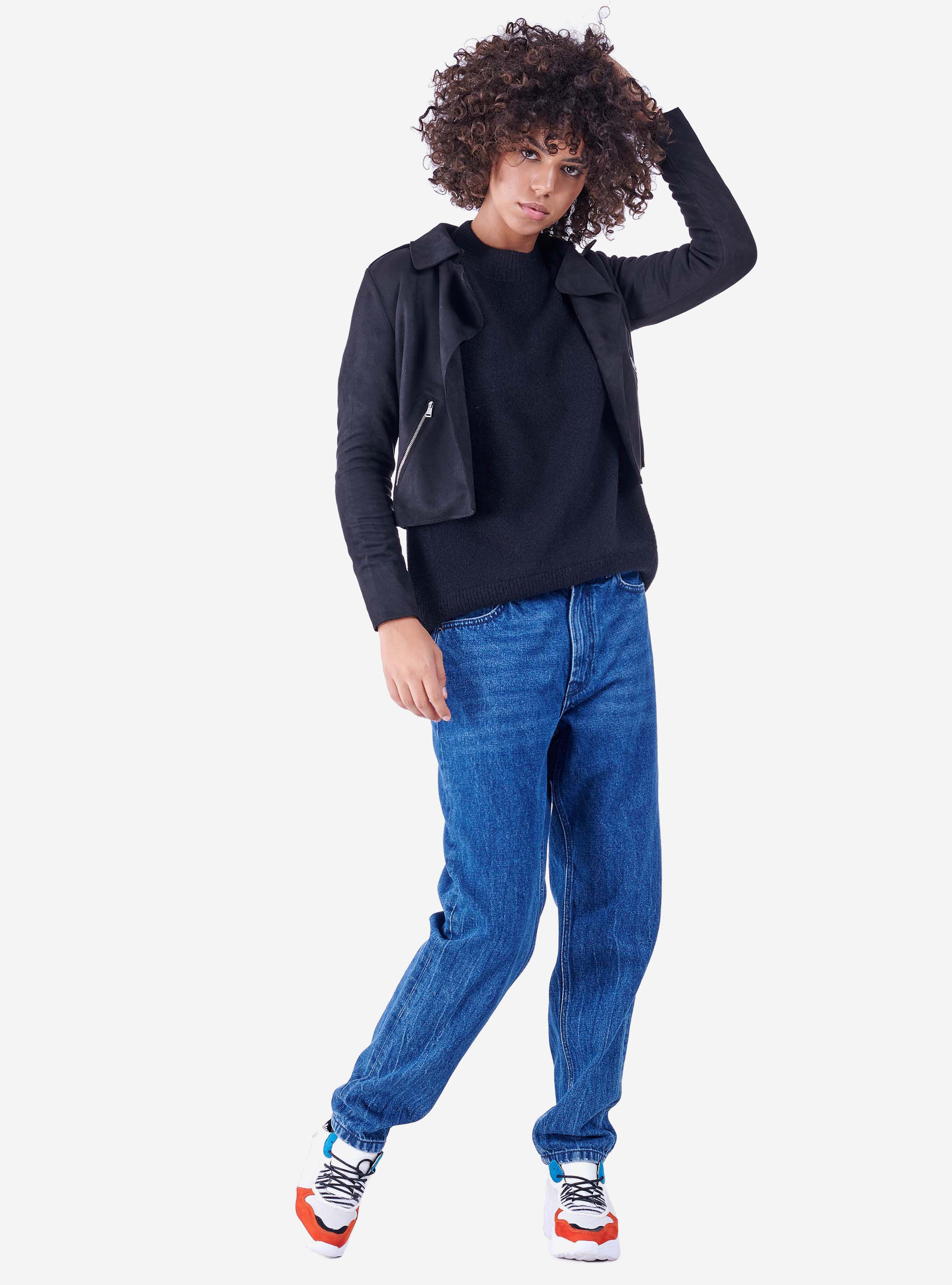 CREWNECK SWEATER, BLACK