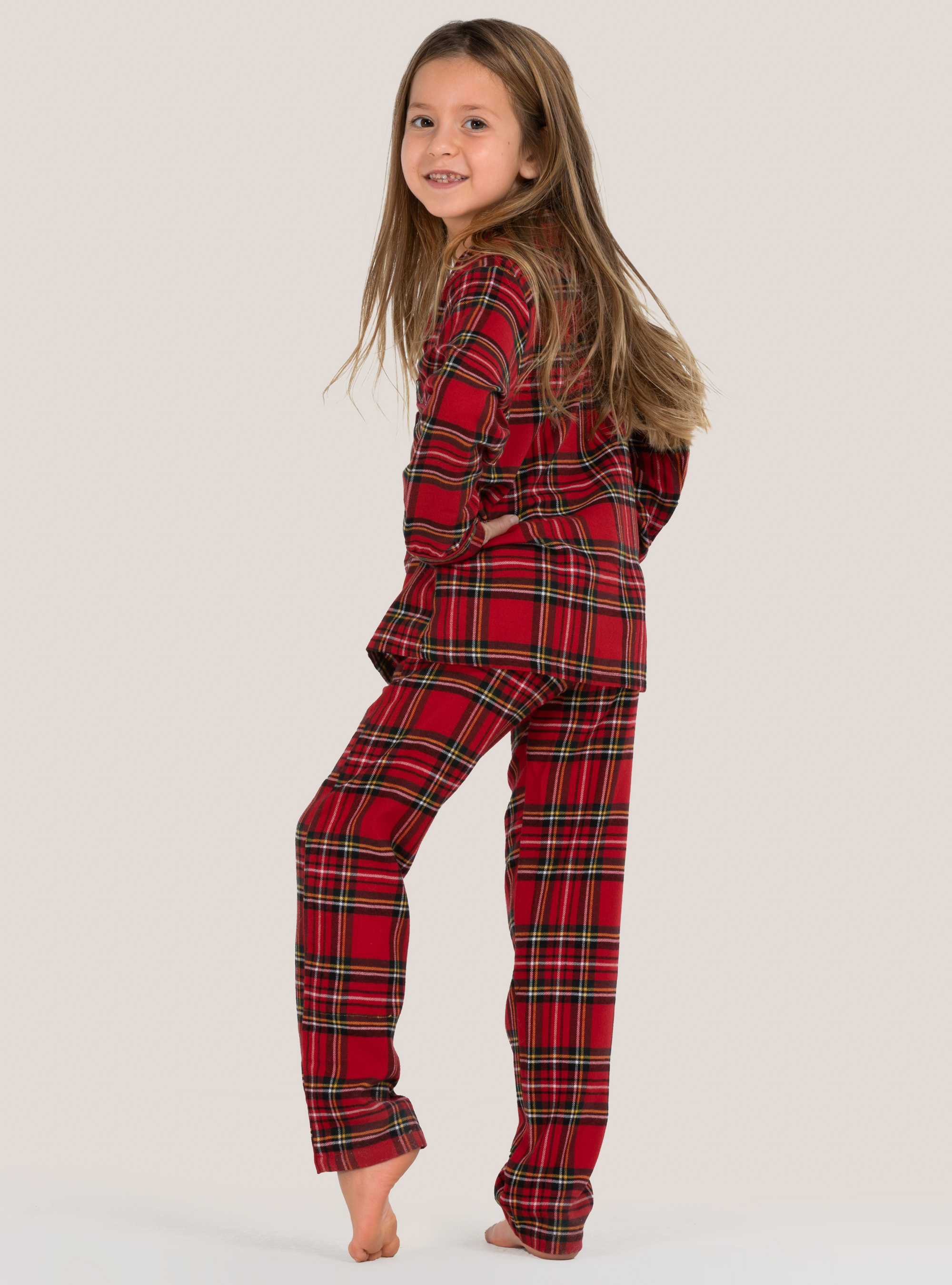 Set pigiama natalizio ''mini me'' in tartan, CUADROS