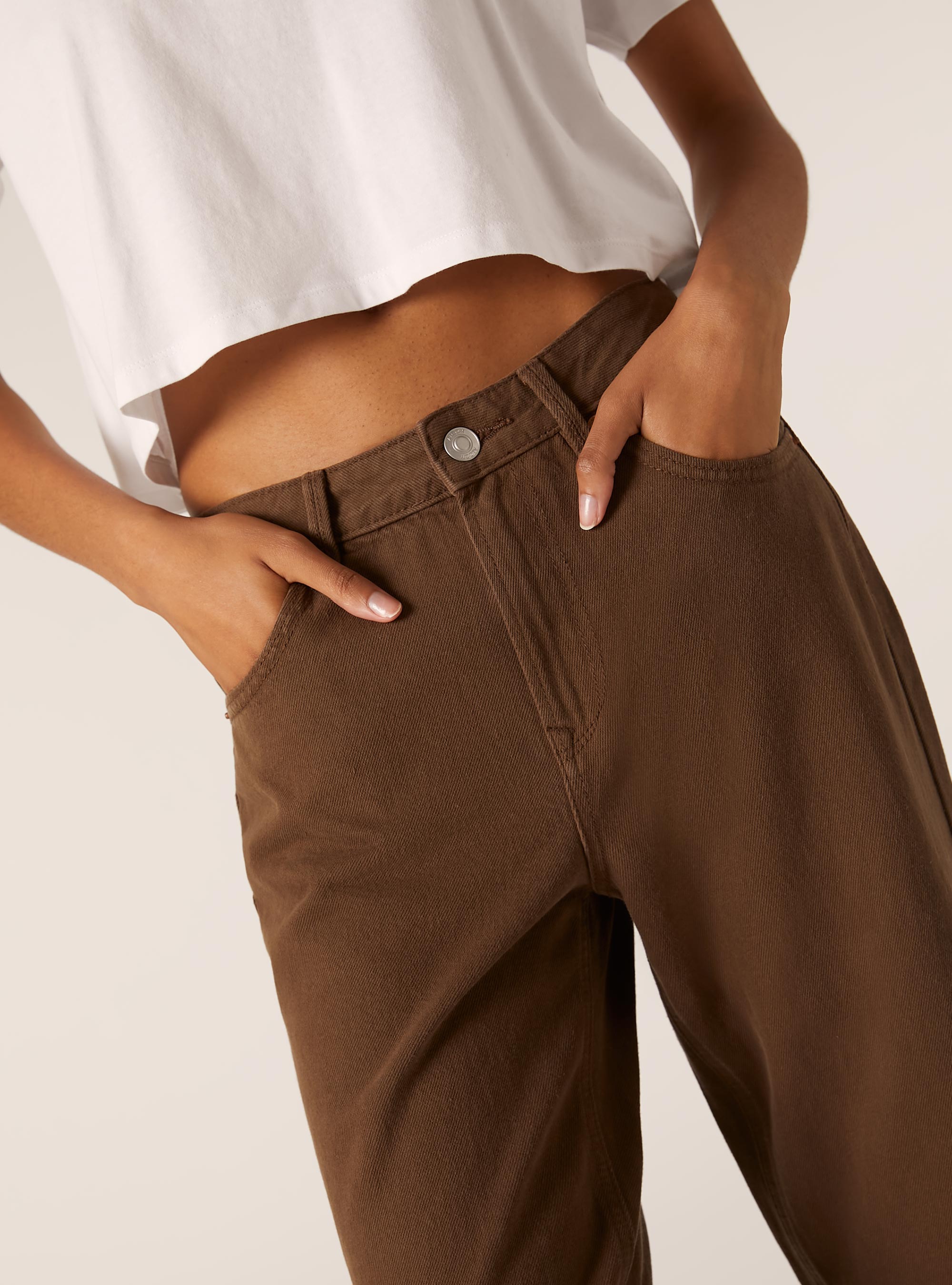 Coloured straight fit jeans, BR2 BROWN MEDIUM