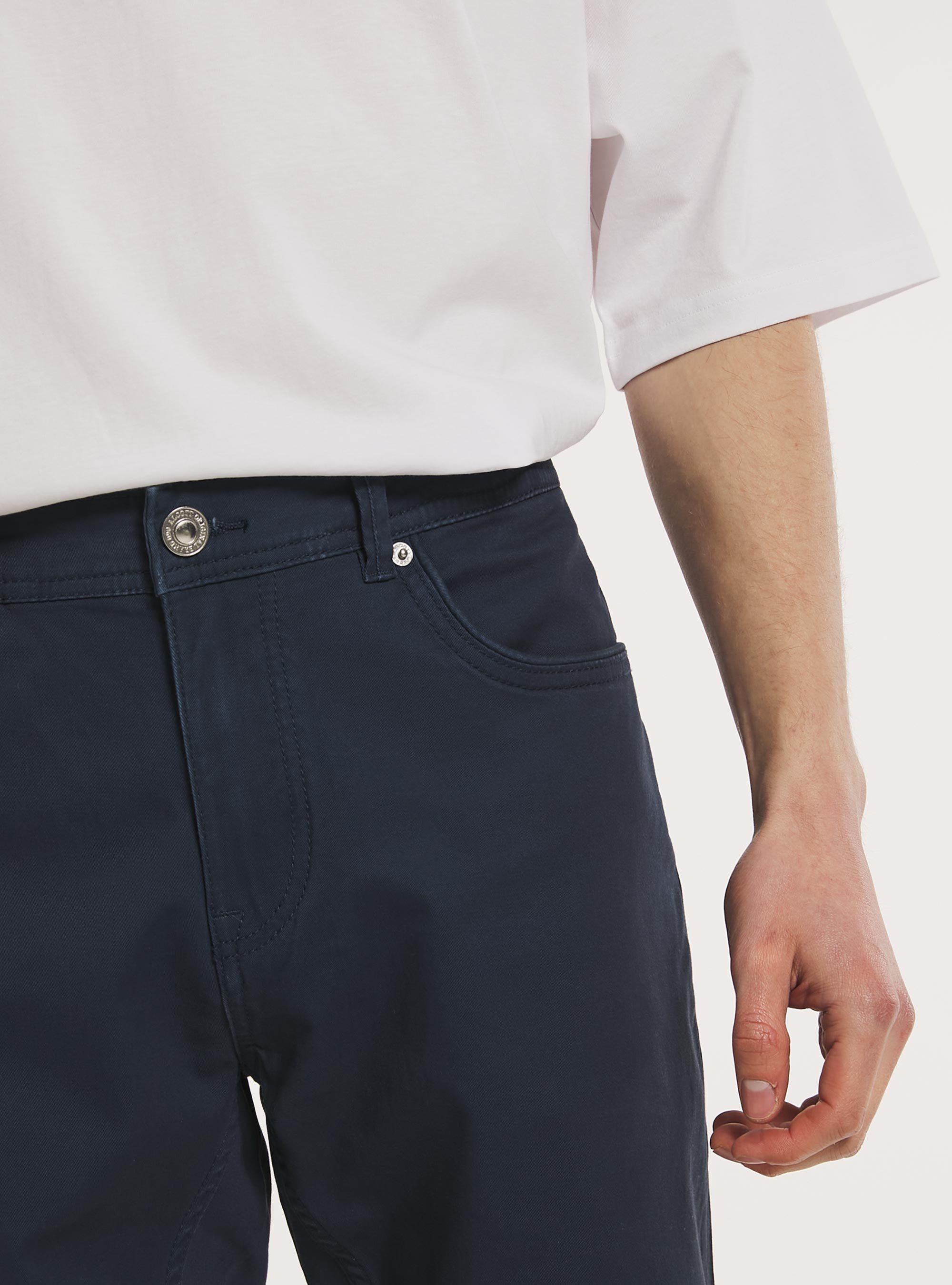 Pantaloni skinny fit in cotone, BL1 BLUE DARK