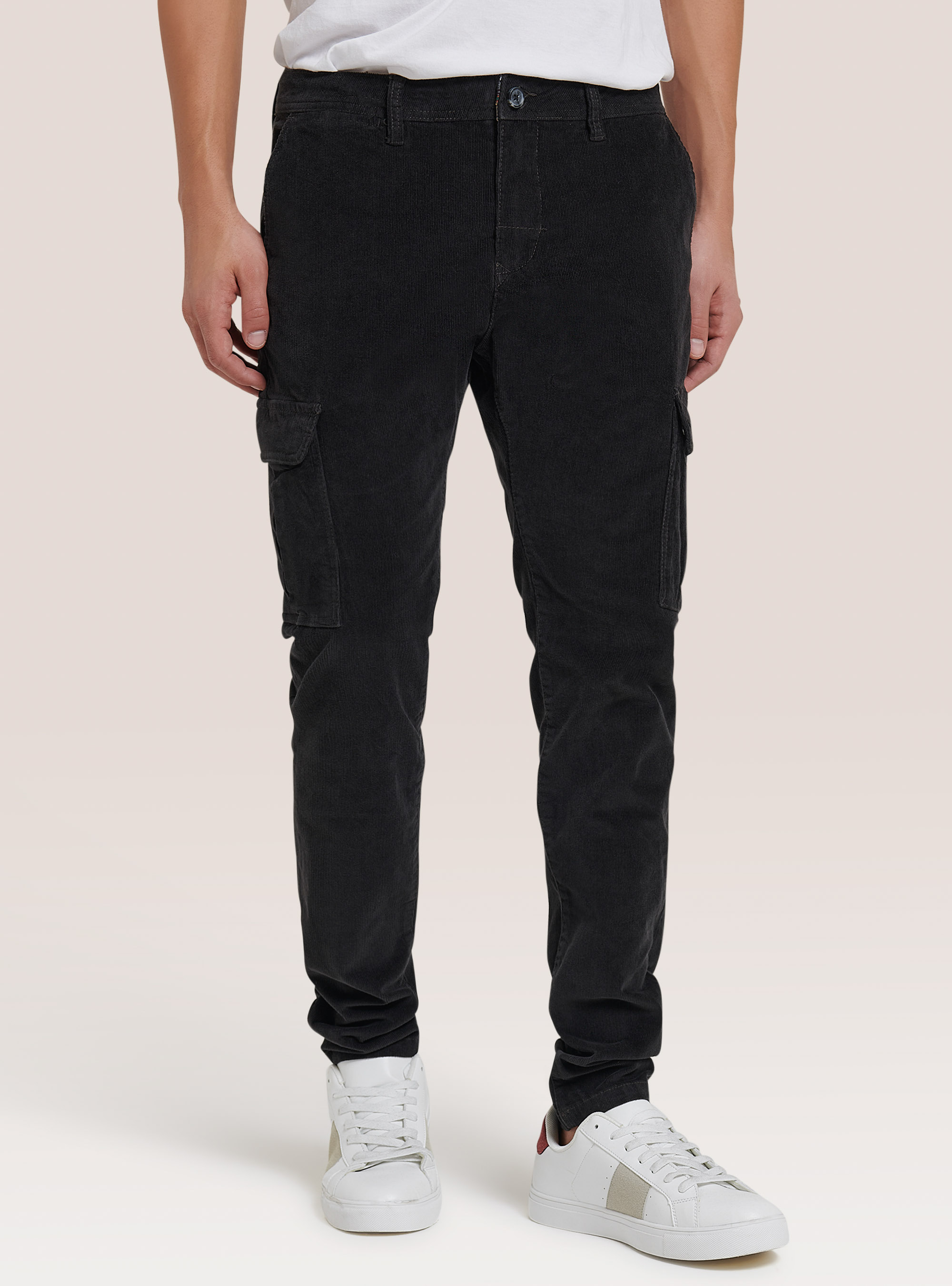 CORDUROYS CARGO CHINO PANTS, GREY