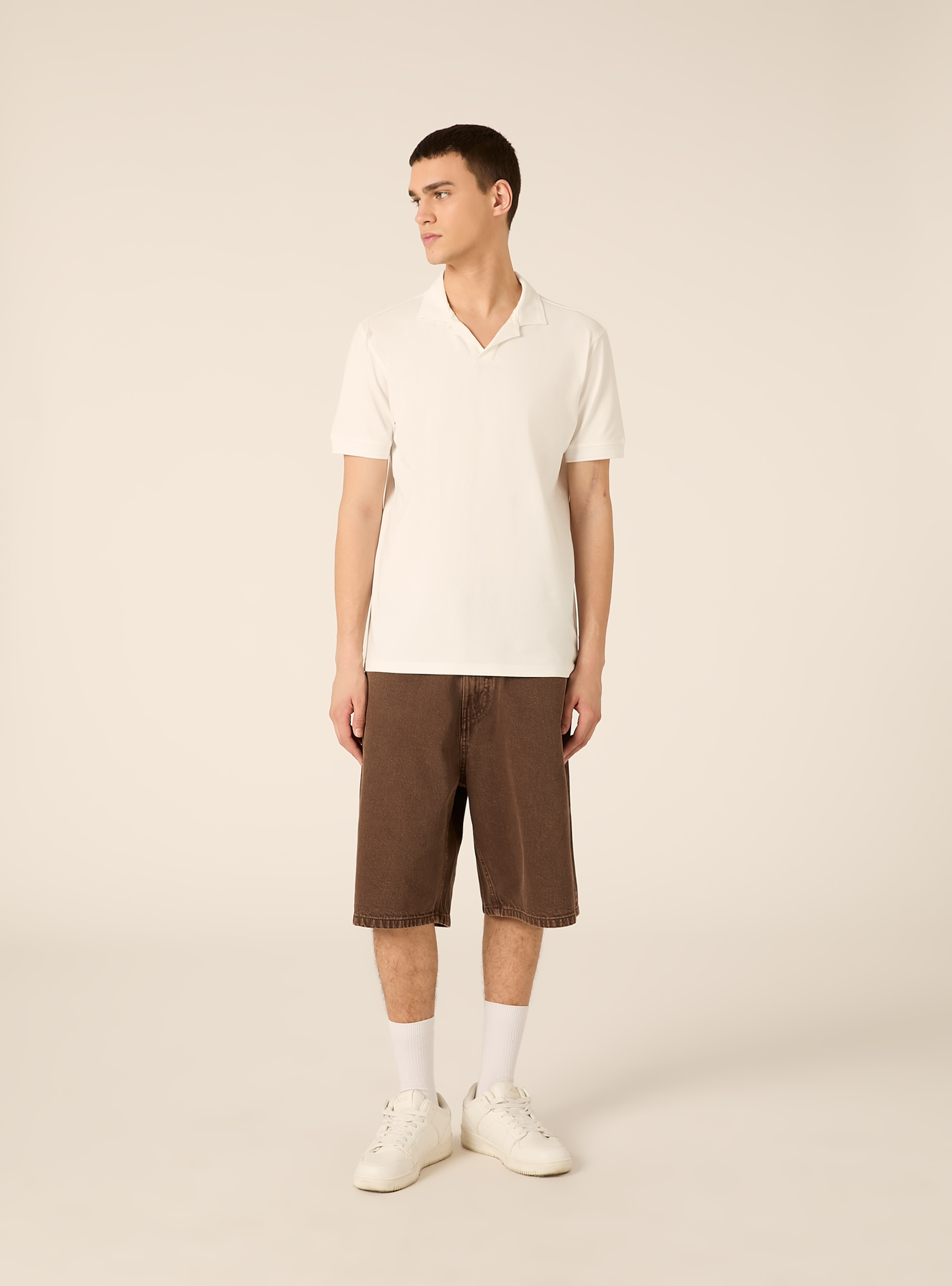 Polo AIRes en piqu&eacute; el&aacute;stico, WH1 OFF WHITE