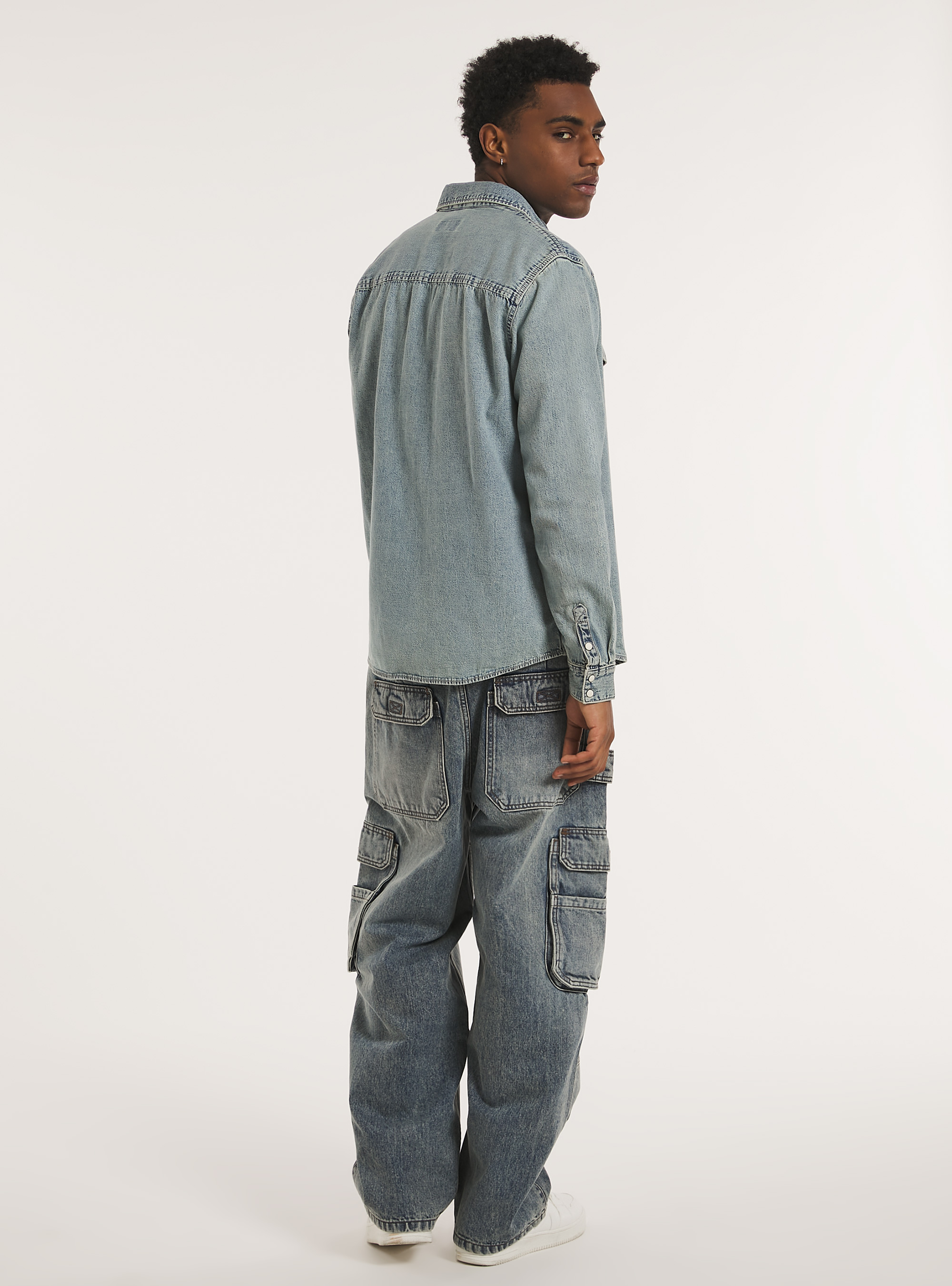 Camicia in denim, D007 LIGHT AZURE