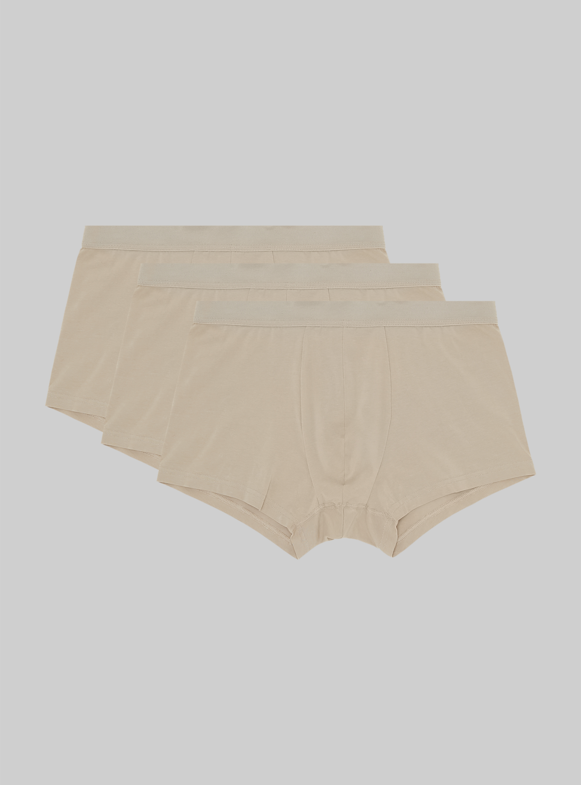 Set of 3 stretch cotton boxer shorts, BG2 BEIGE MEDIUM