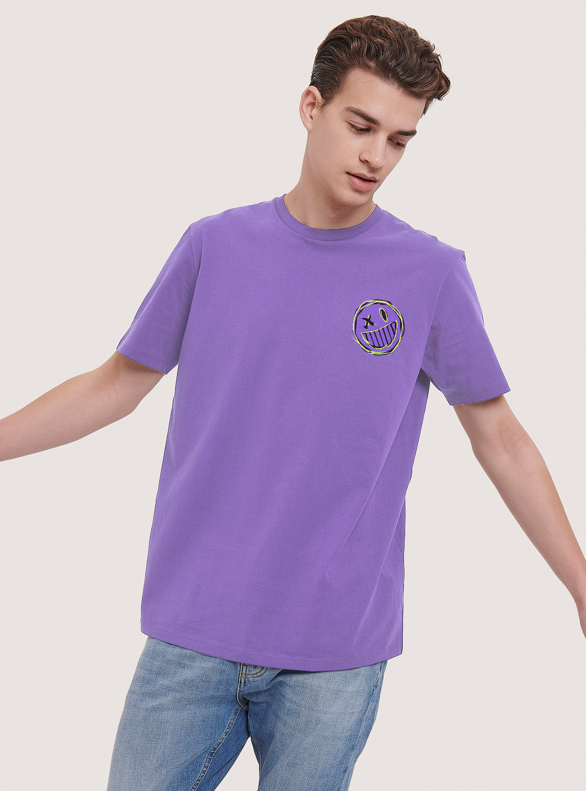 T-shirt with Smile Collection print, LC2 MEDIUM LILLAC