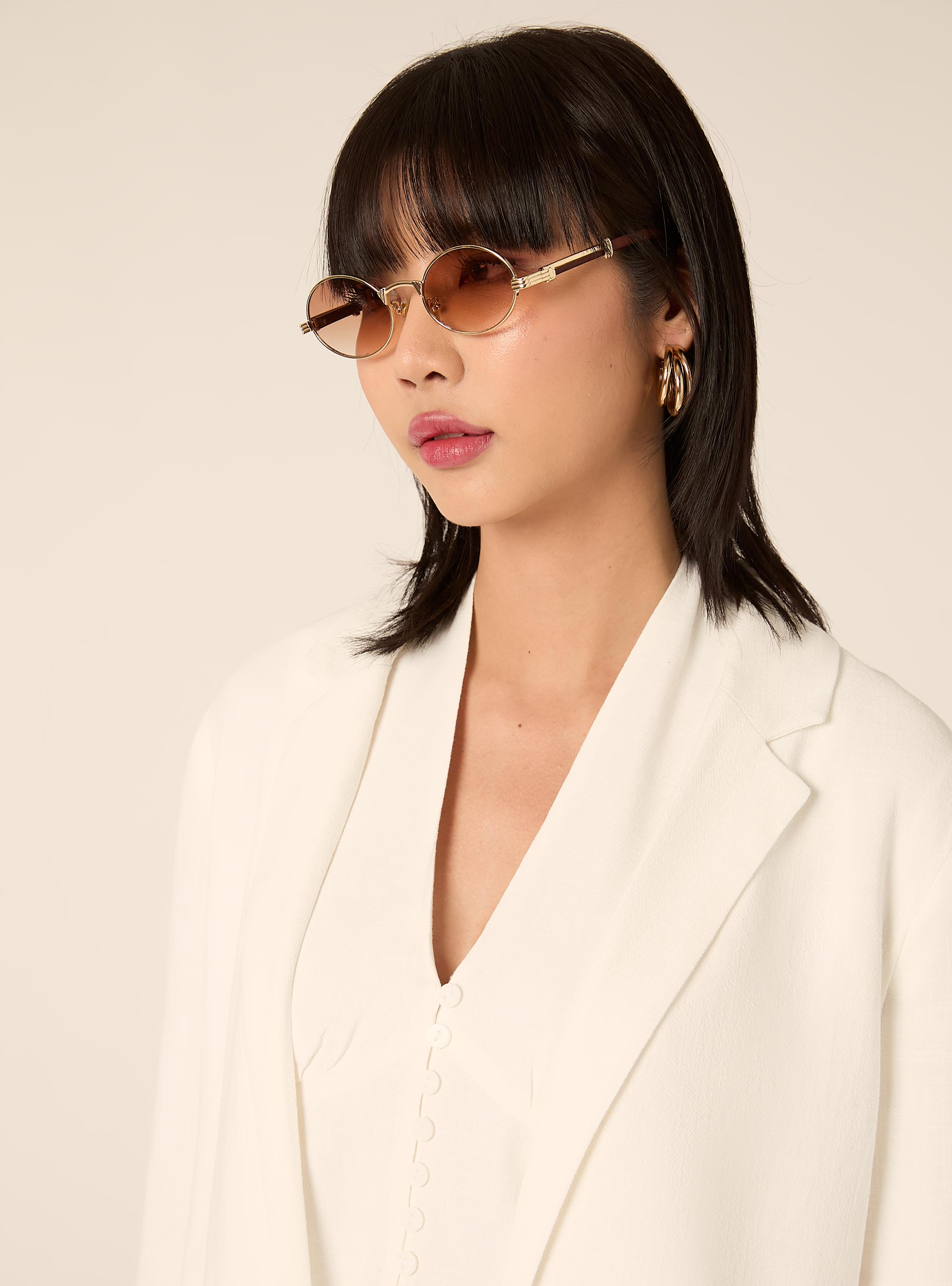 Blazer doppiopetto in misto lino, WH2 WHITE