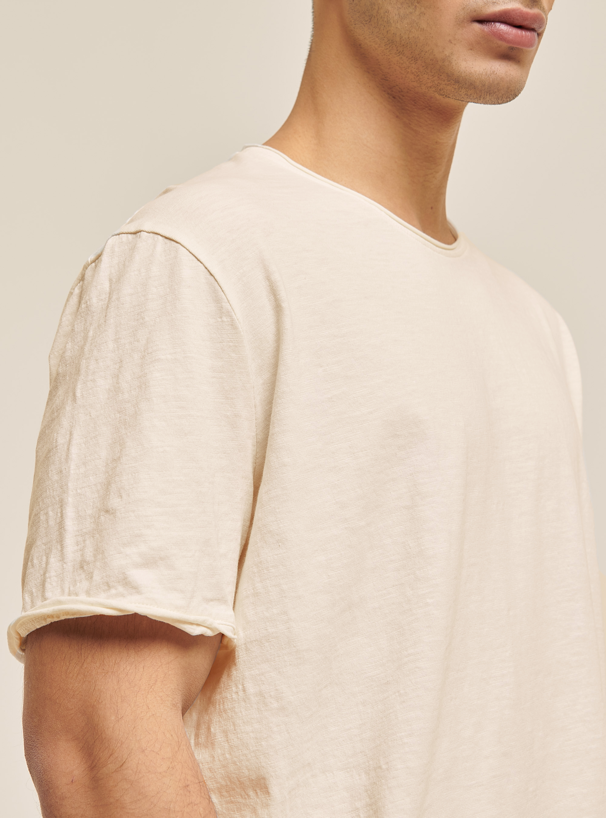 T-shirt en coton uni de base, C104 CREAM