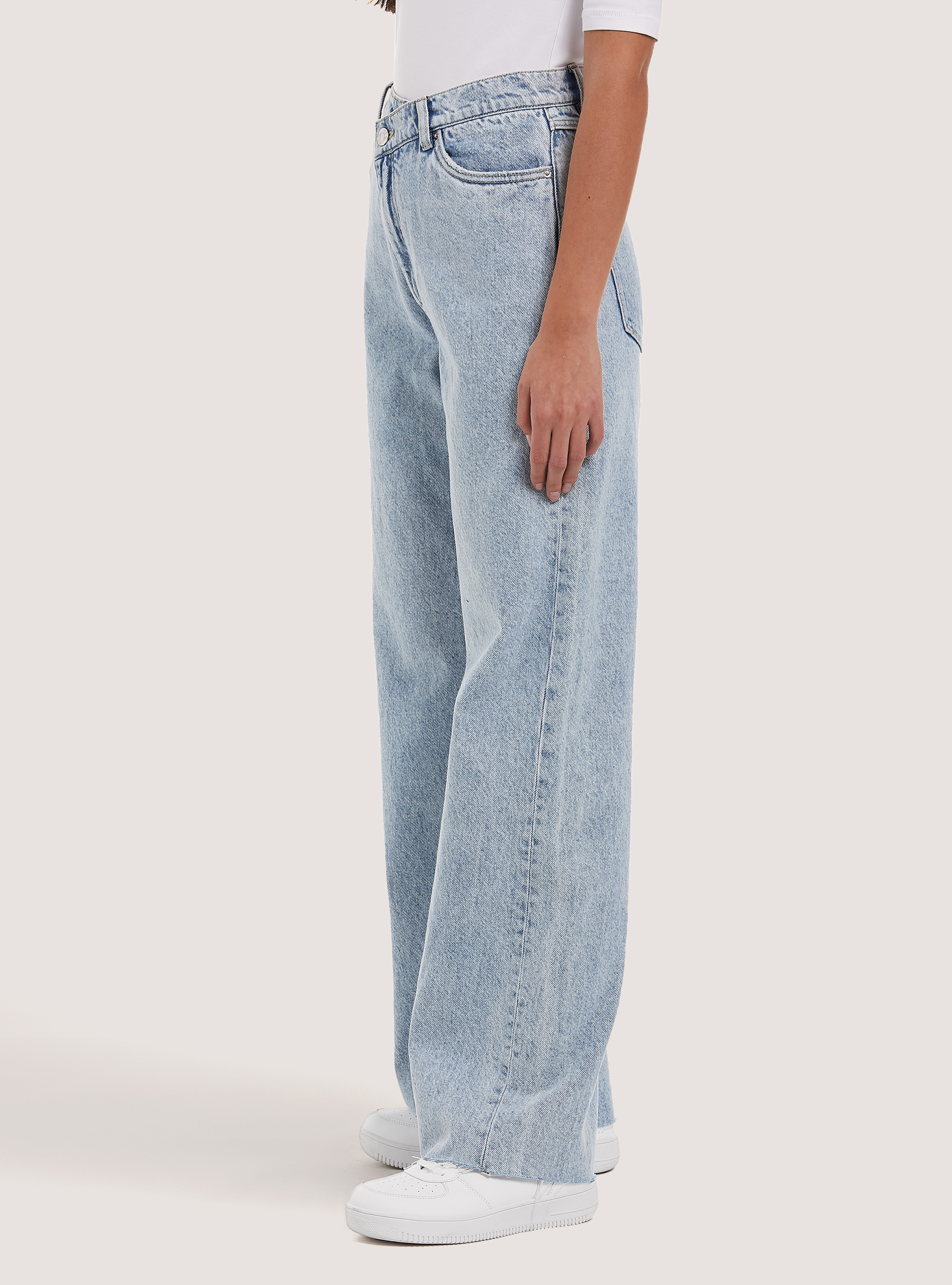 Vaqueros rectos de algodón, D006 AZURE