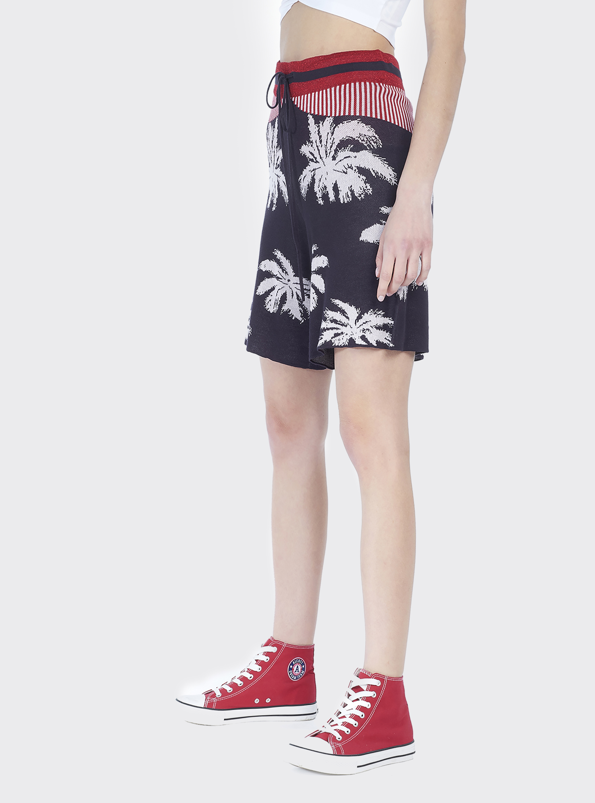 Short con stampa palme, MULTICOLOR