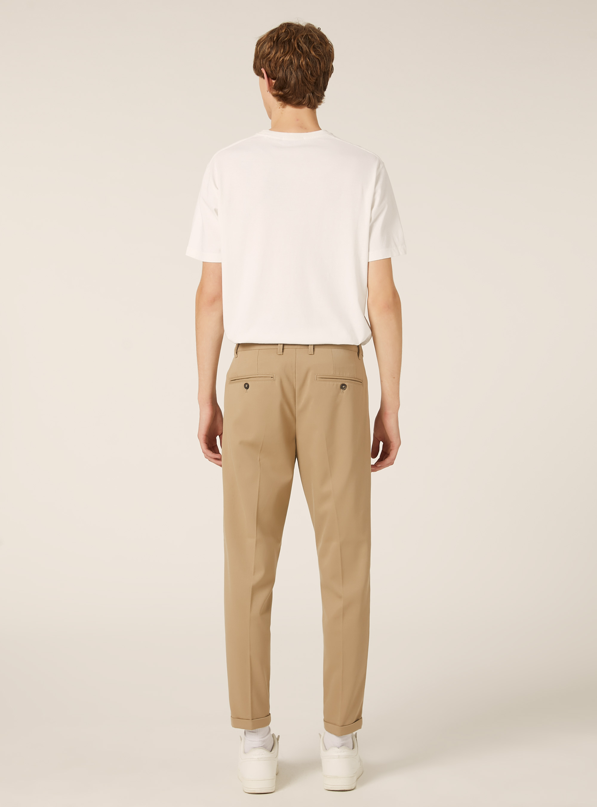 Pantalón clásico de corte ajustado, BG2 BEIGE MEDIUM