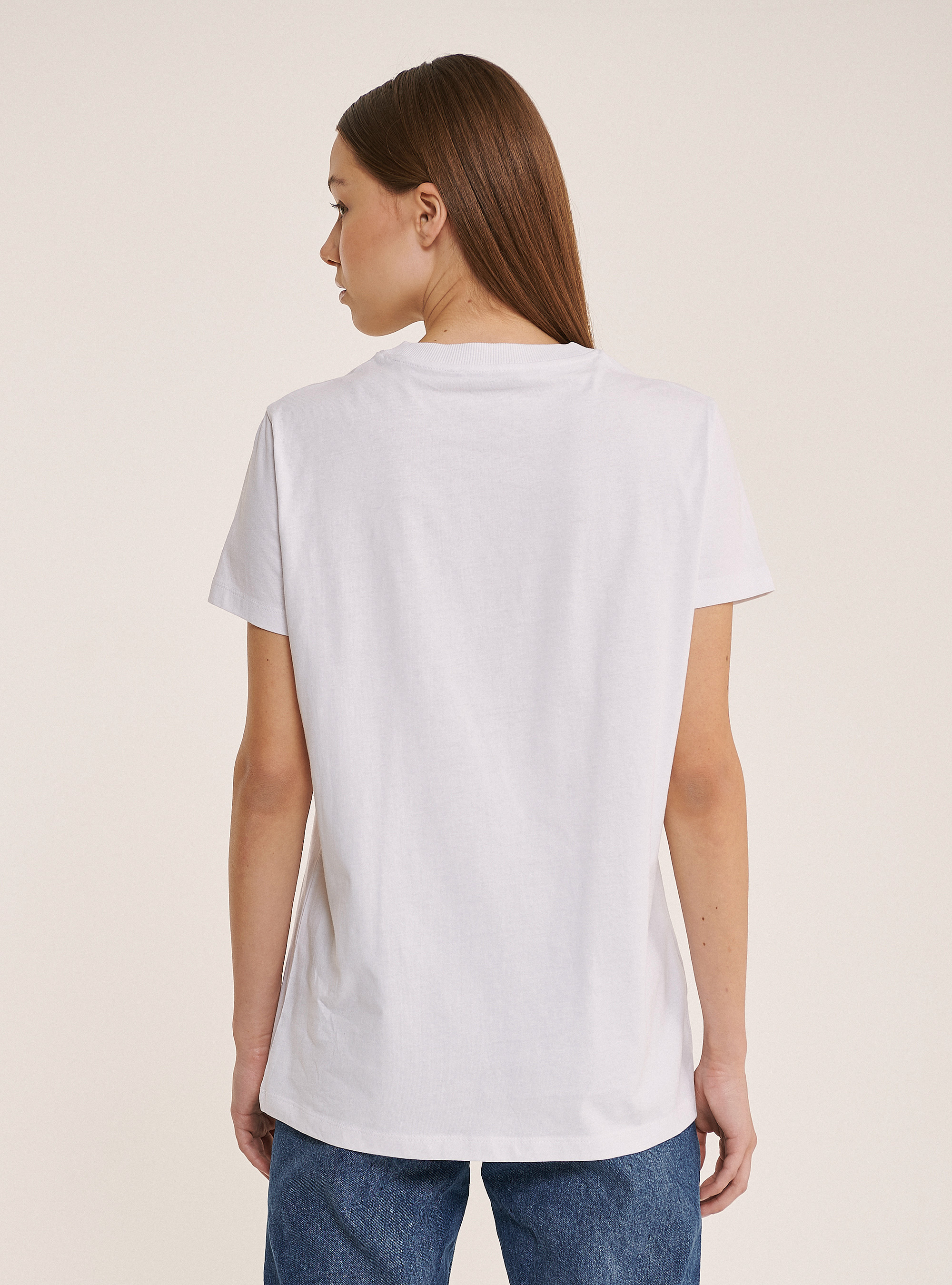 Acquista Moschino Maglietta Girocollo Manica Corta In Cotone Su - Foto 3