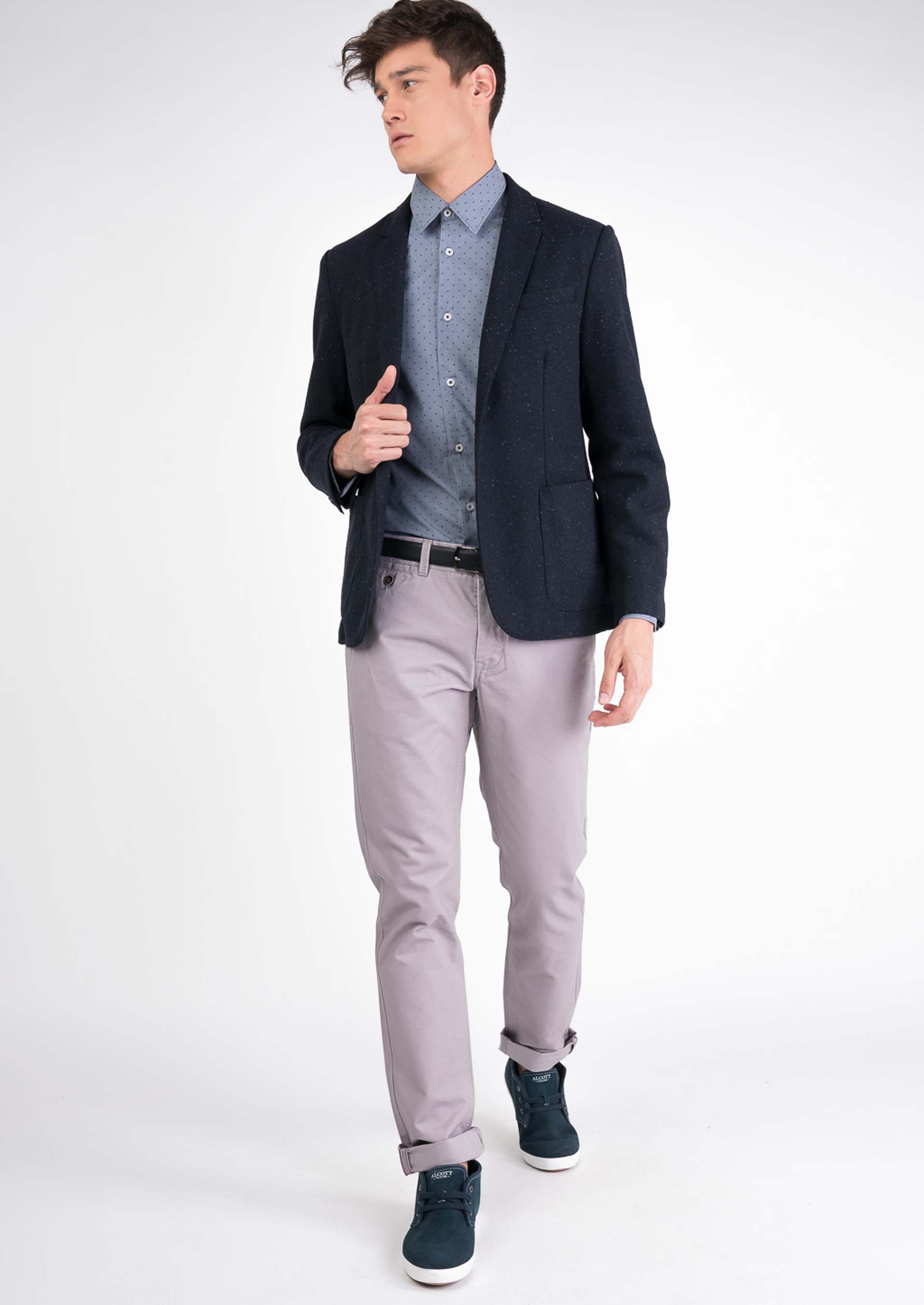 Giacca in twill, BLU MARINO