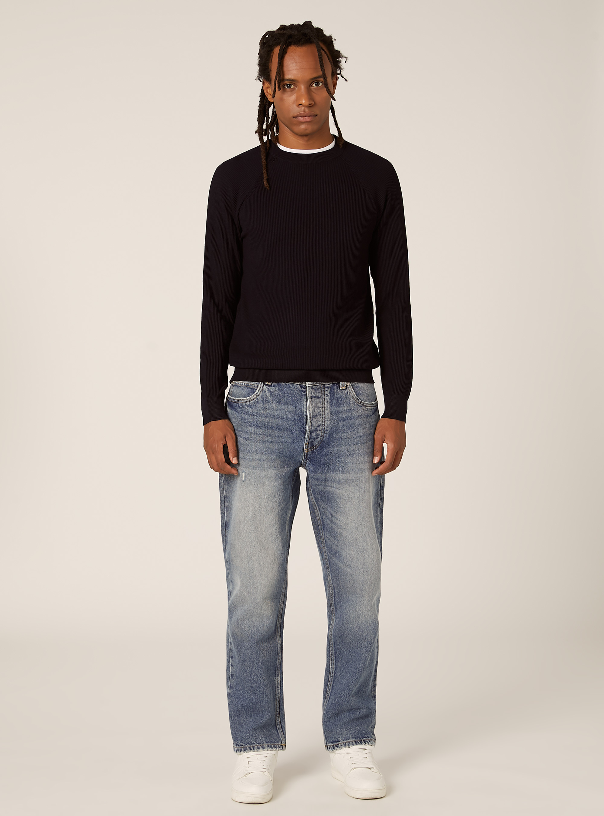 Jersey ligero de canalé, NA1 NAVY DARK