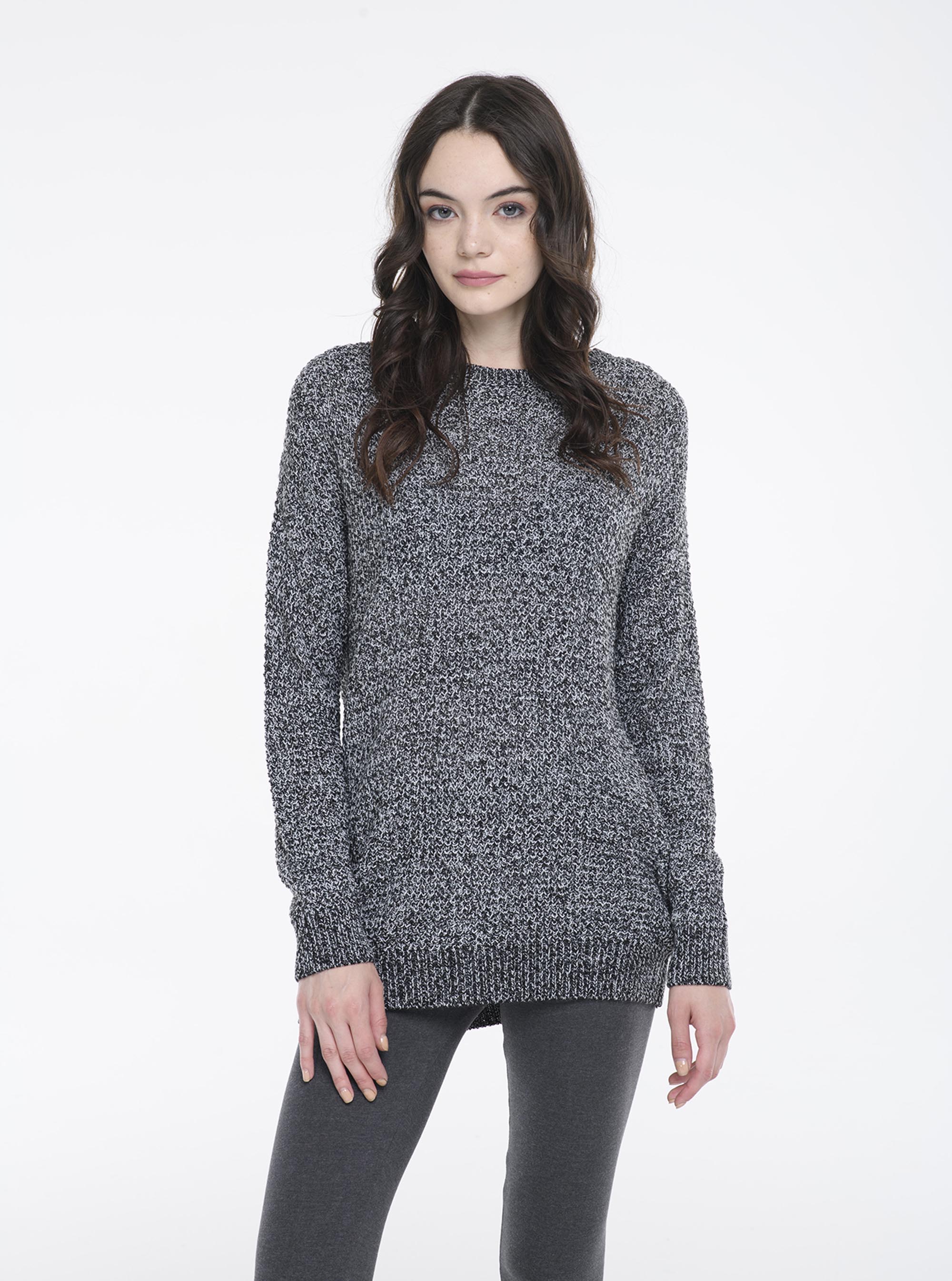 Pullover in maglia, BLACK/OFF-WHITE