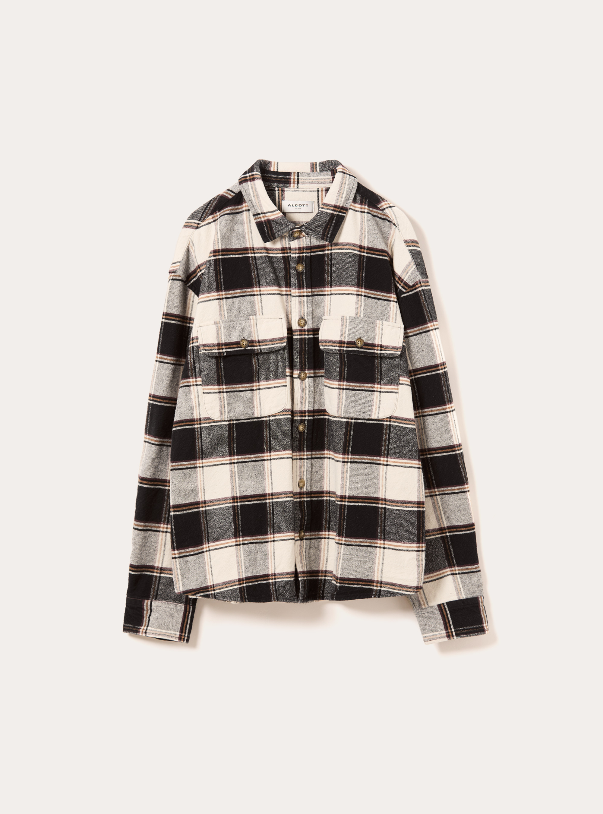 Camicia flanella quadri, BK1 BLACK