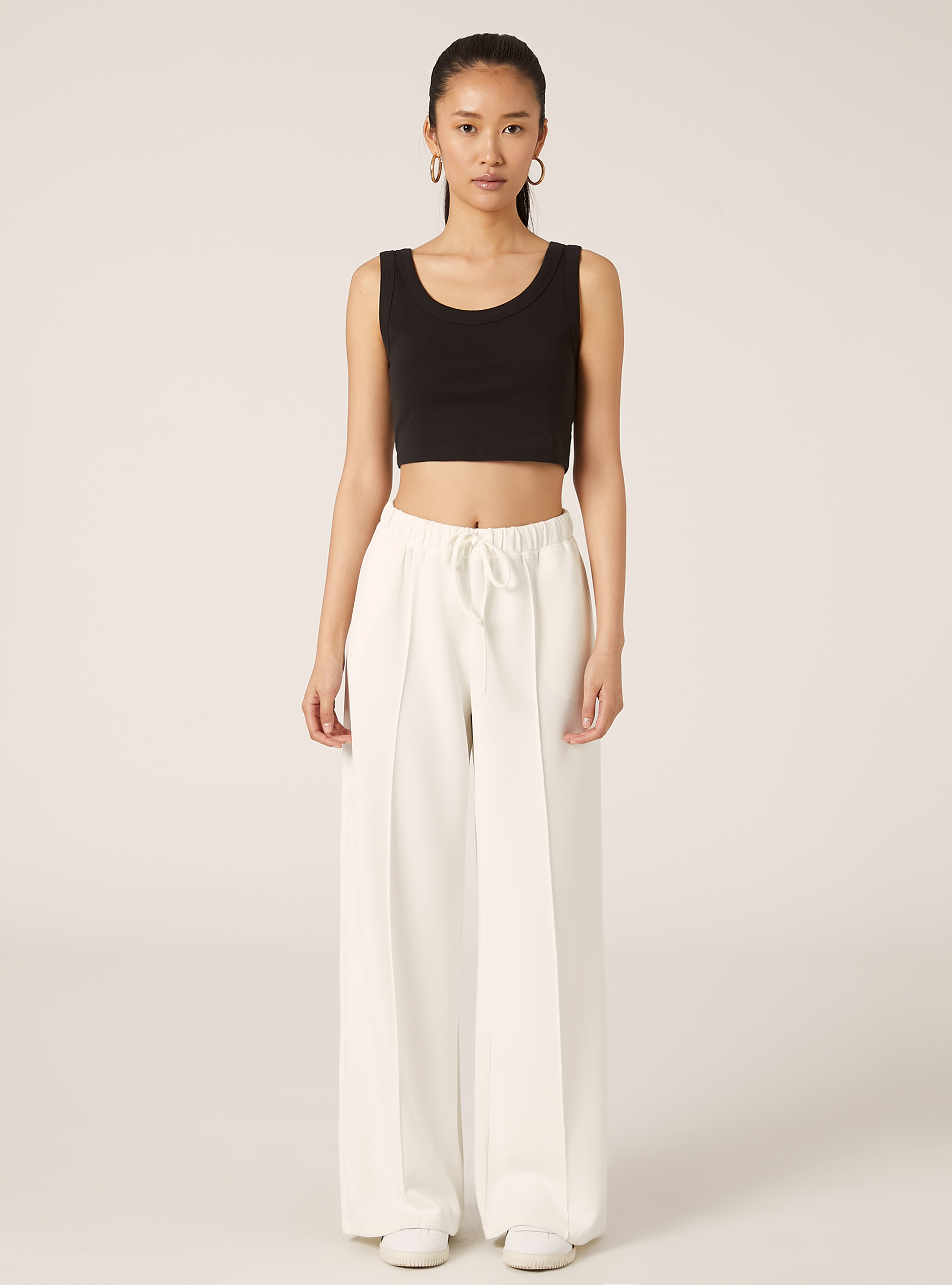 Wide leg soft touch jogger, WH2 WHITE