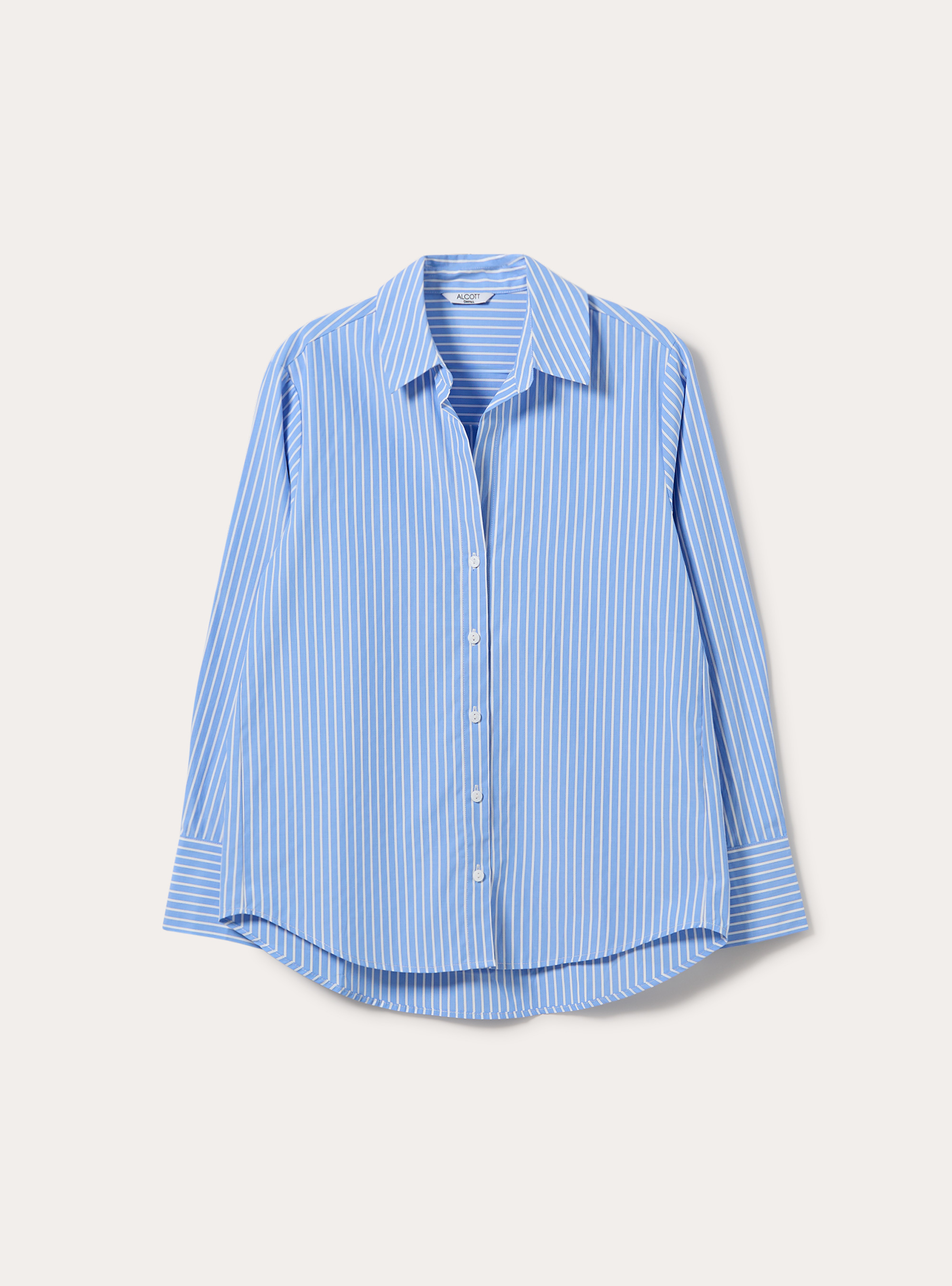 Camicia in popeline a righe, AZ2 AZURE MEDIUM