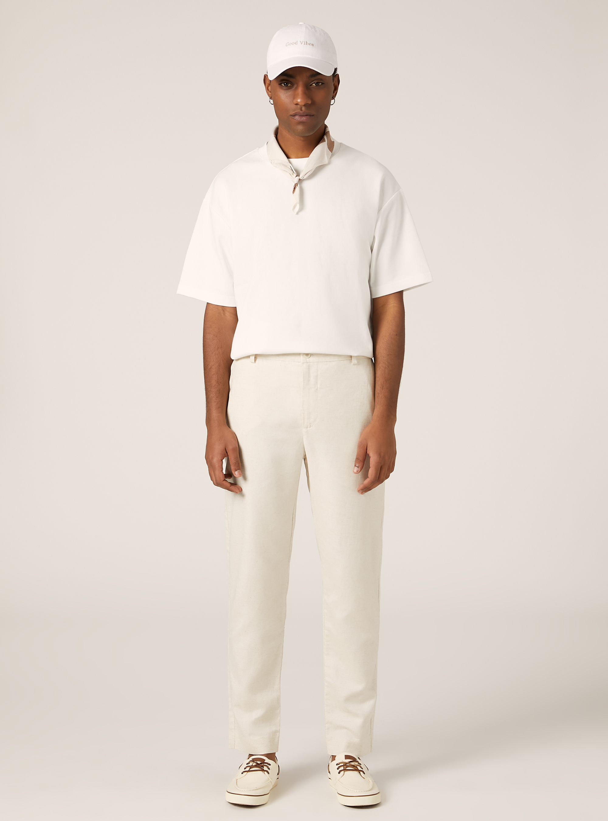 Linen blend chinos, MBG3 BEIGE MEL LIGHT