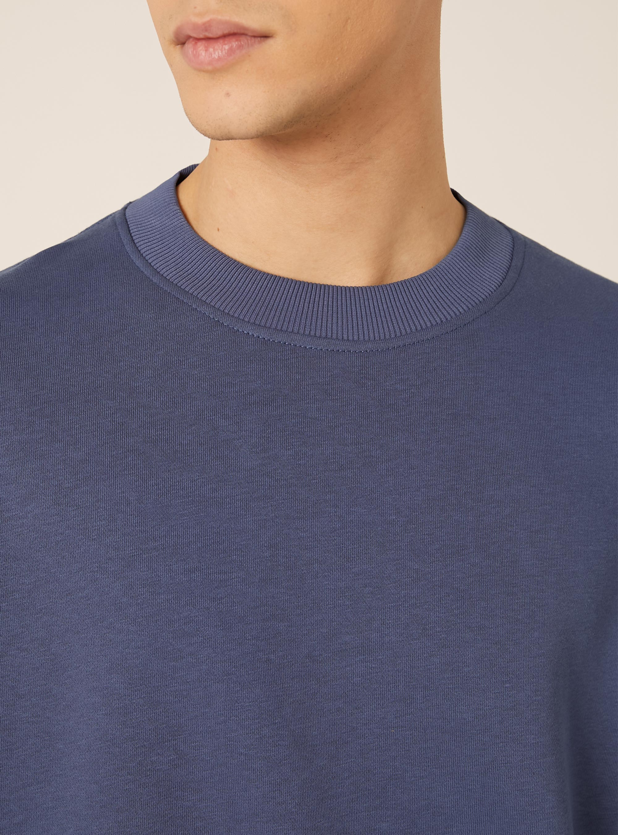 Boxy fit crew neck sweatshirt, BL3 BLUE LIGHT