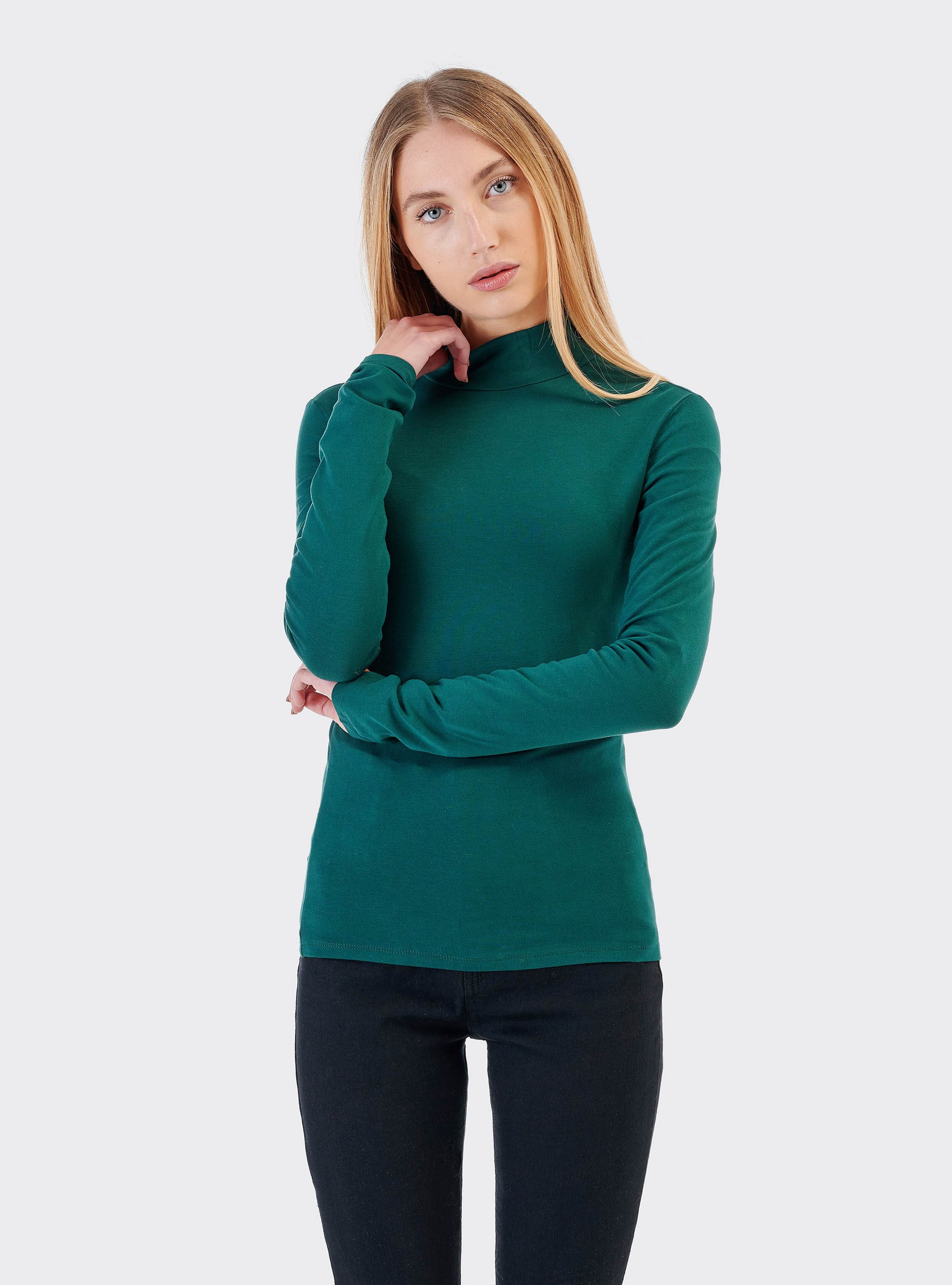 Comfort fit half neck t-shirt, C6698 GREEN