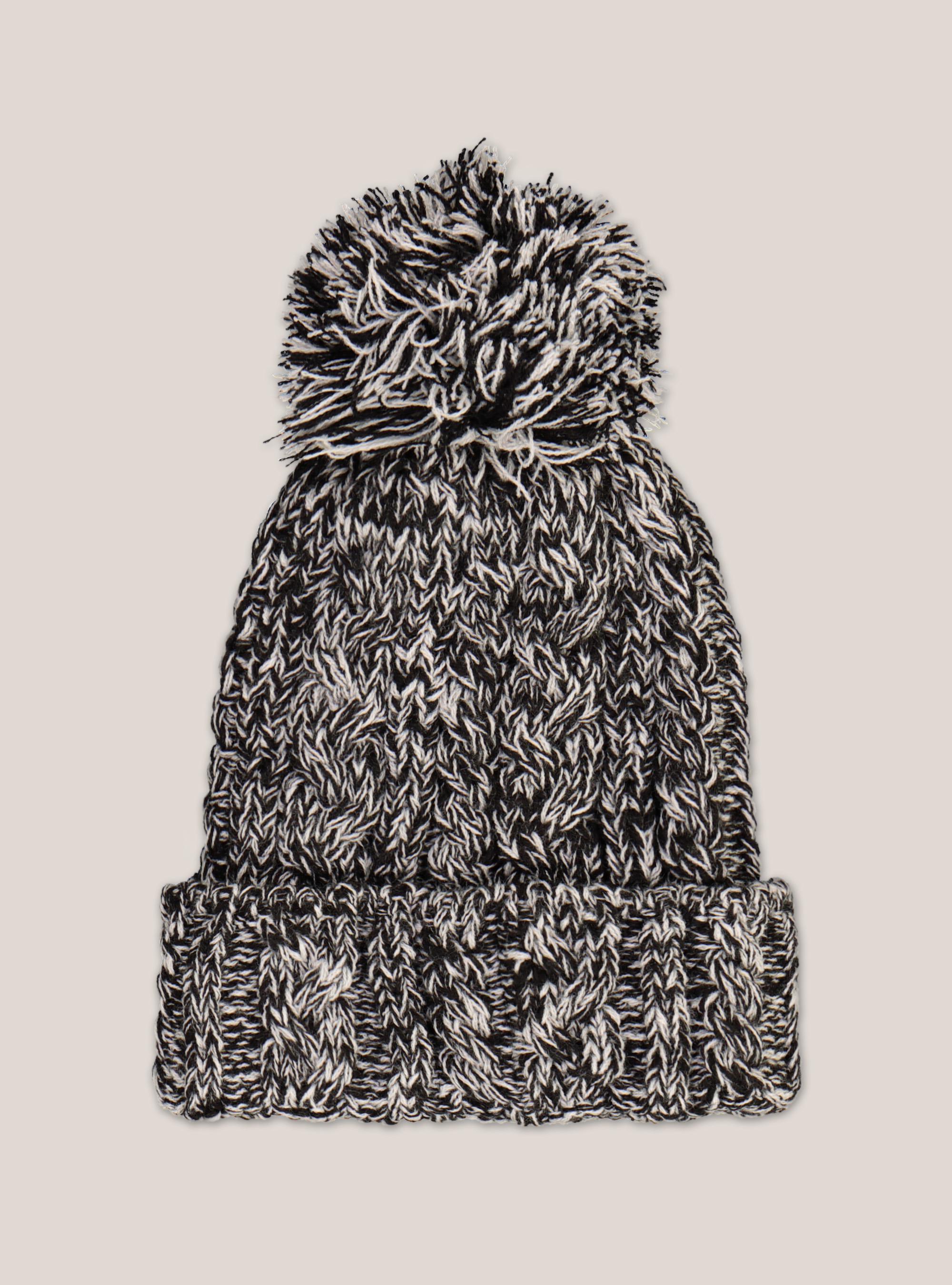 HAT WITH PON PON AND PATCH, MULTICOLOR