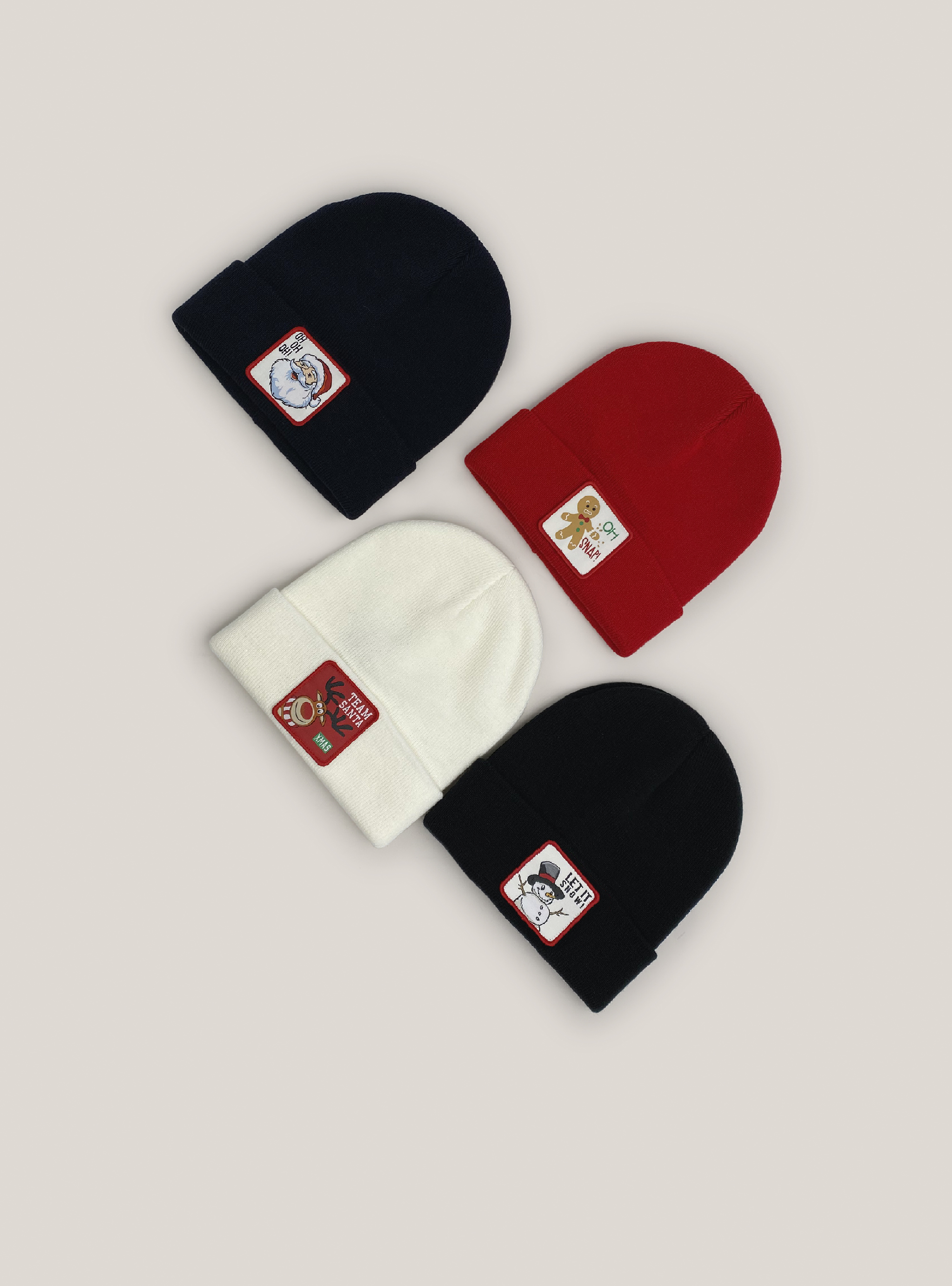 Christmas hat with patch, BLACK