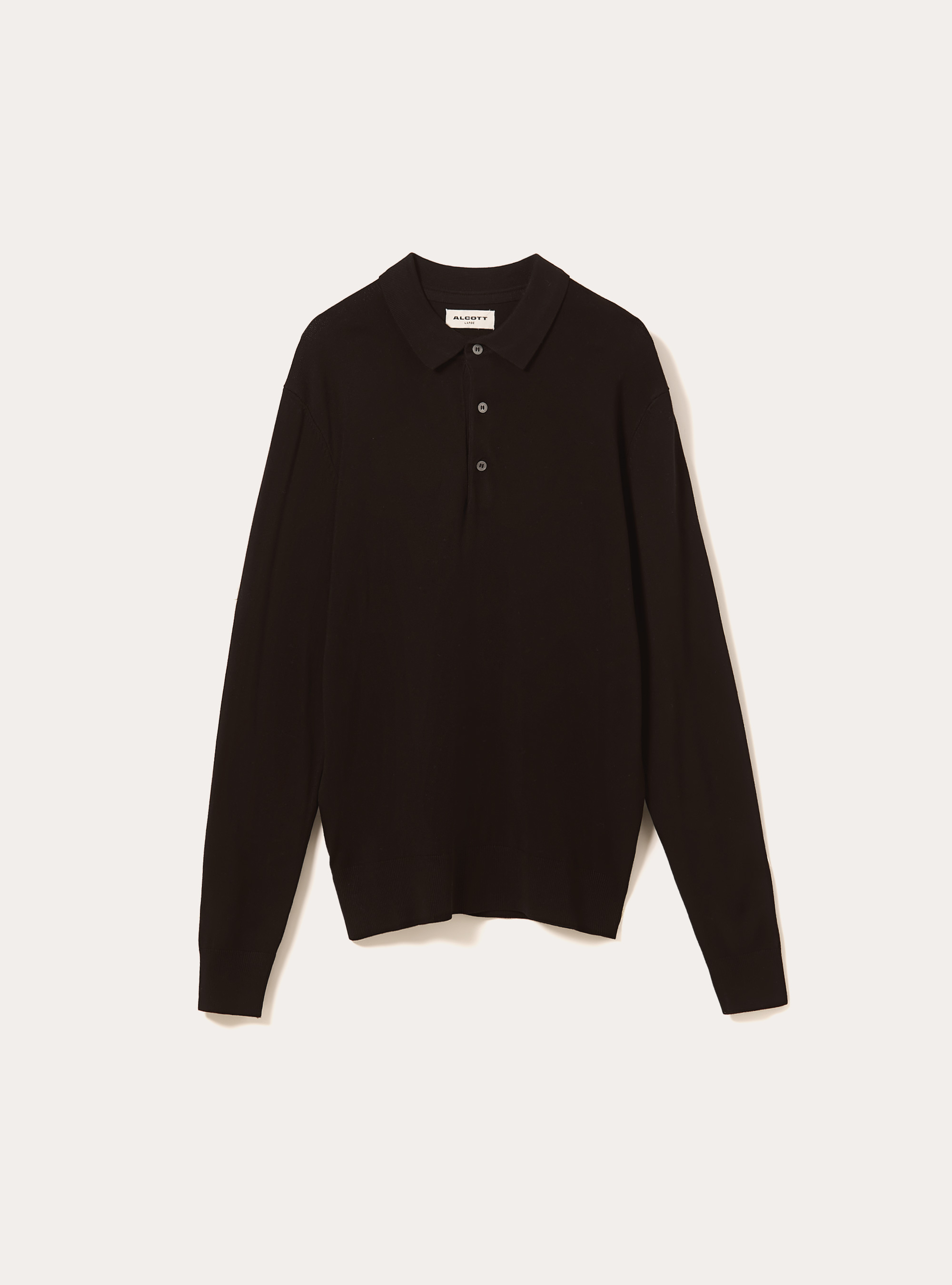 Polo de punto de manga larga, BK1 BLACK