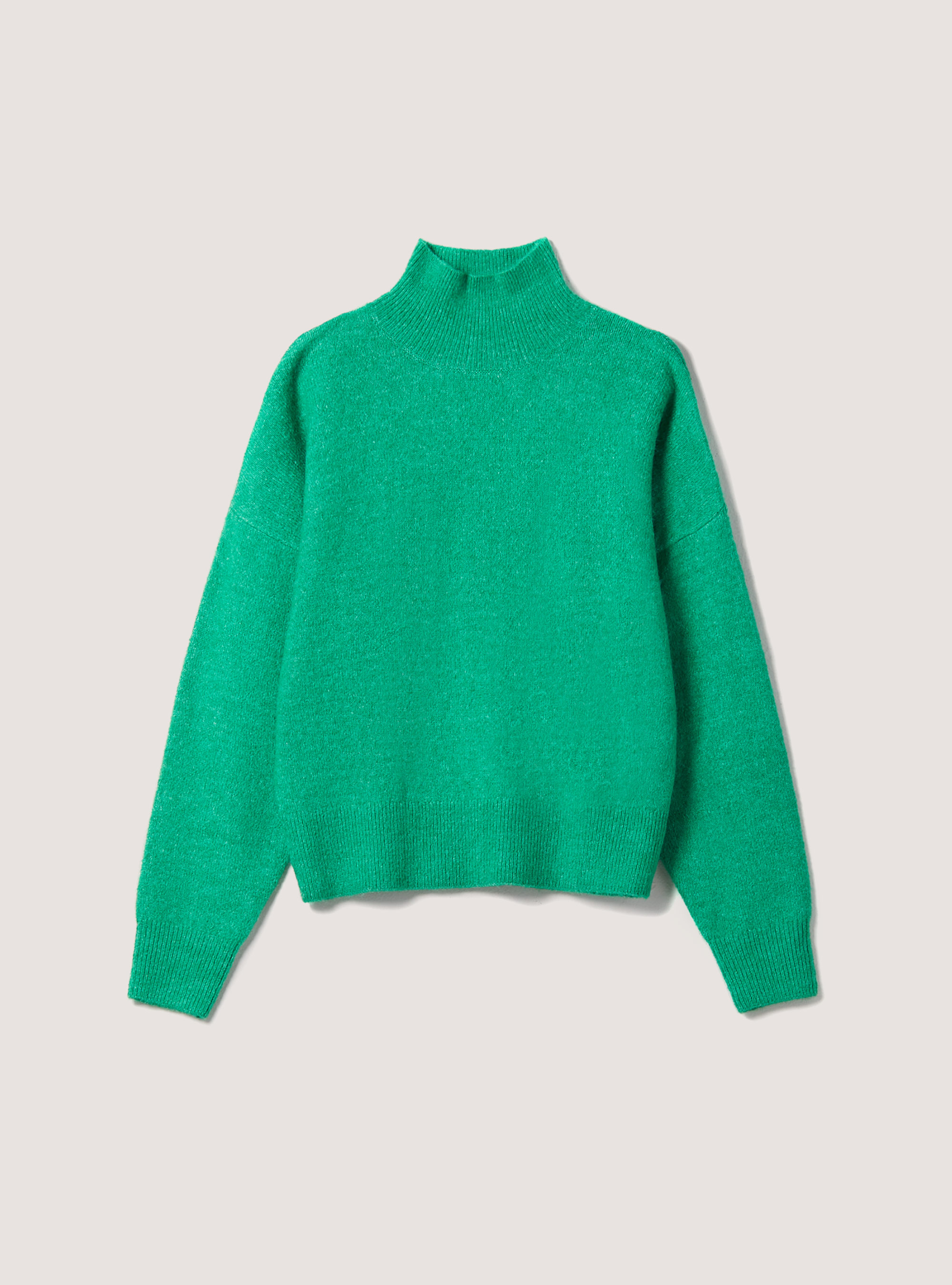 Pullover morbido collo alto comfort fit, GN2 GREEN MEDIUM
