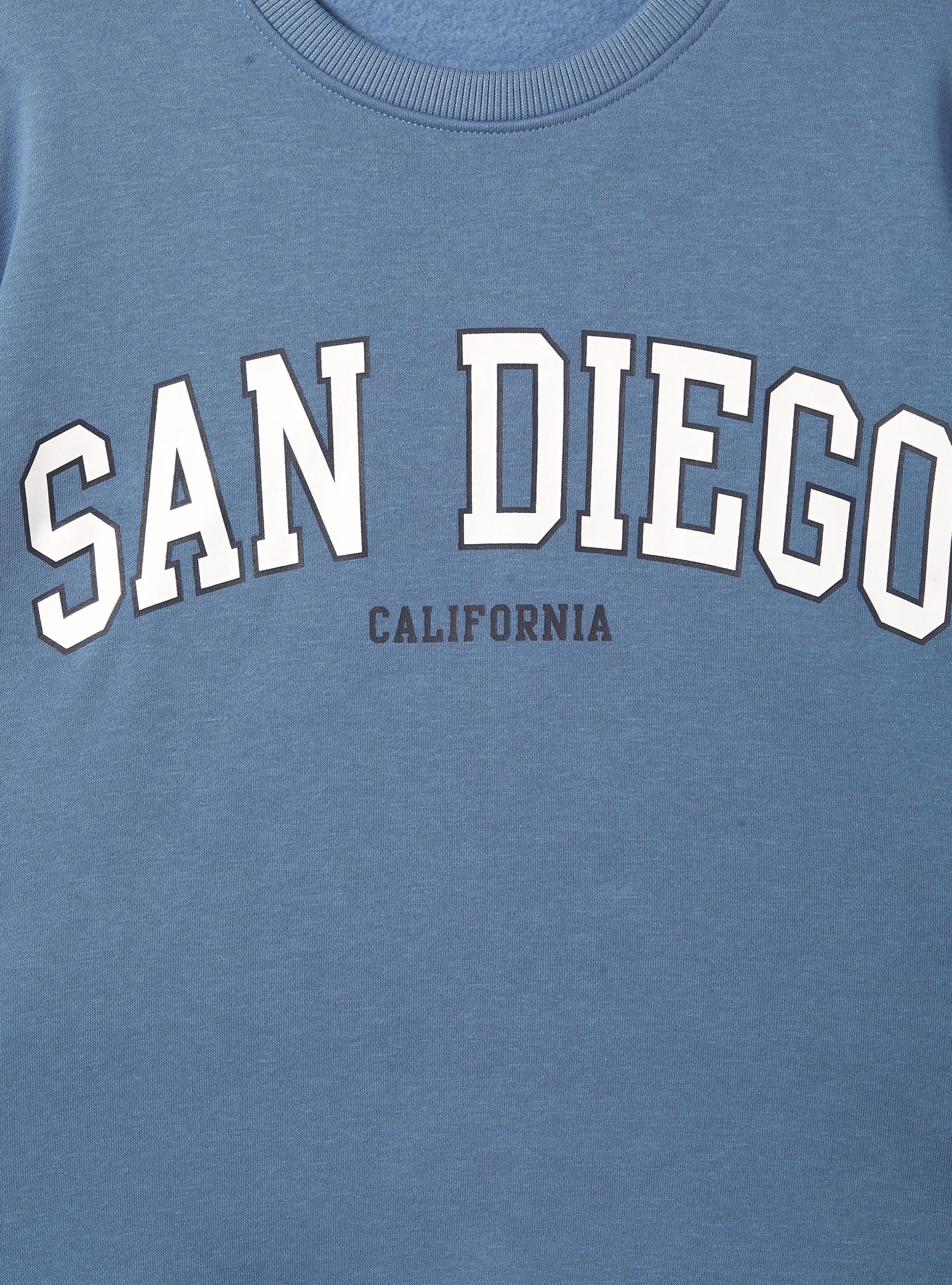 Crewneck college comfort fit sweatshirt, AZ2 AZZURRE MEDIUM