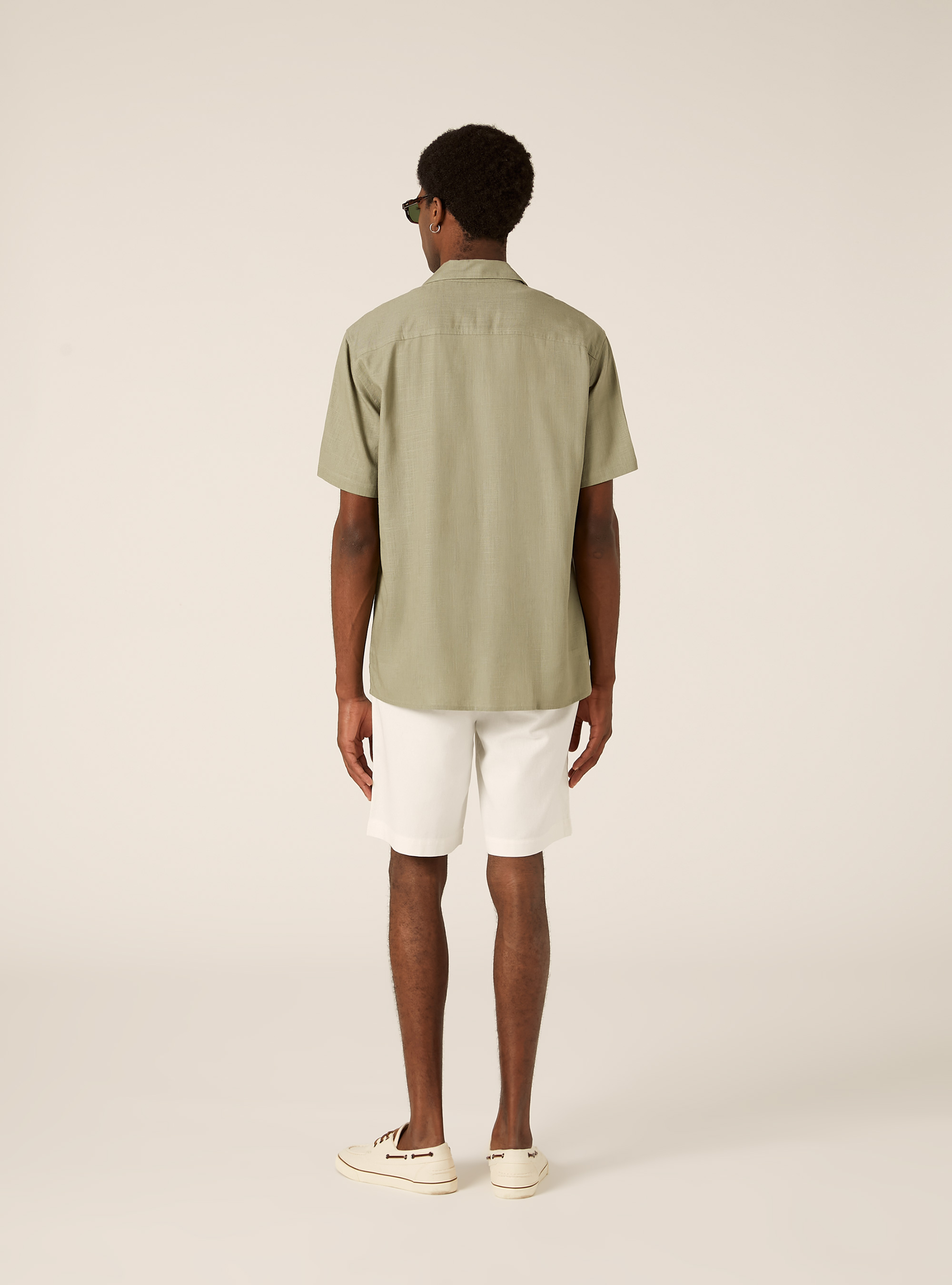 Chemise en m&eacute;lange de lin avec col bowling, KY3 KAKY LIGHT