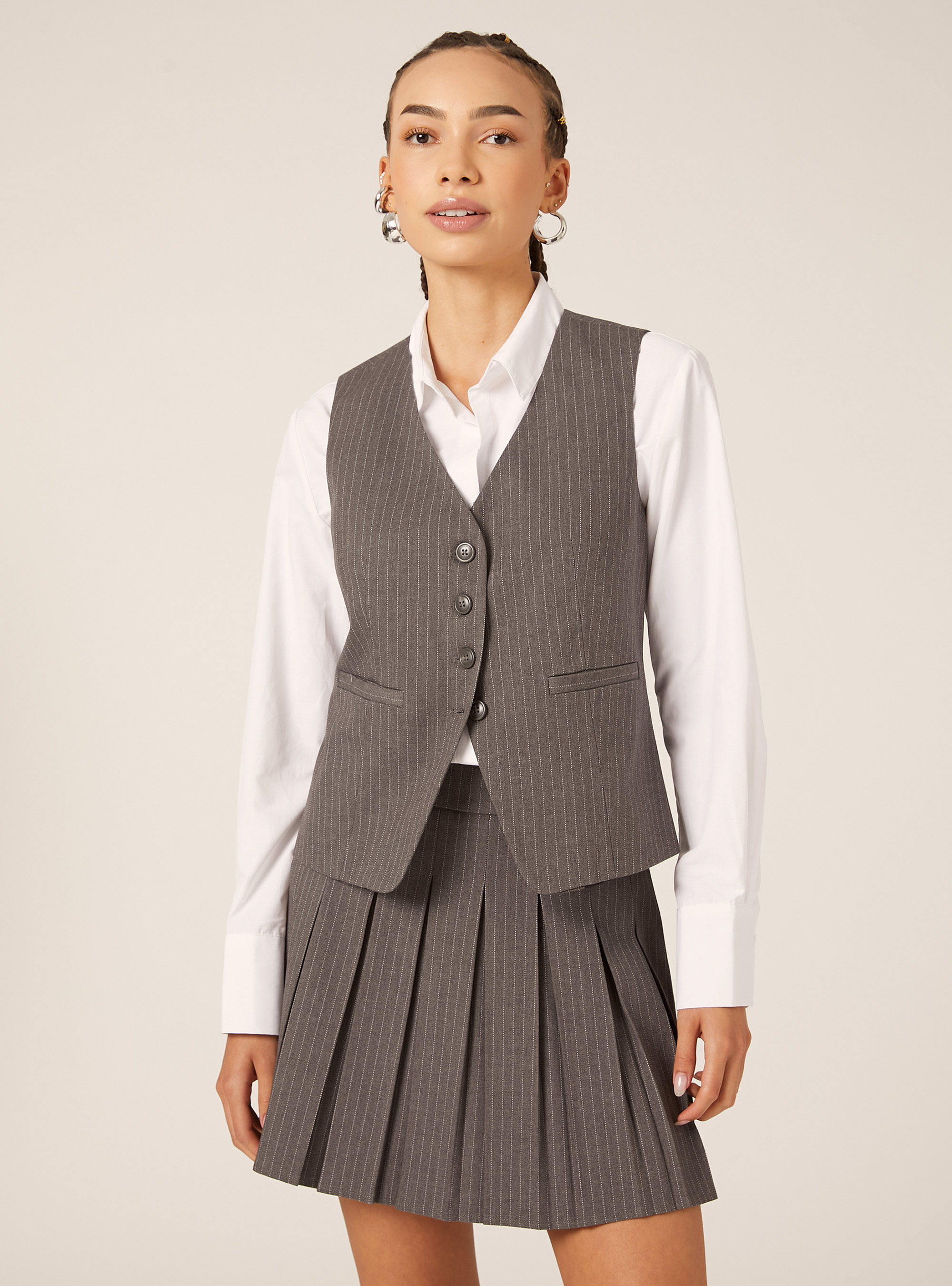 Gilet fantaisie, MGY1 GREY MEL DARK