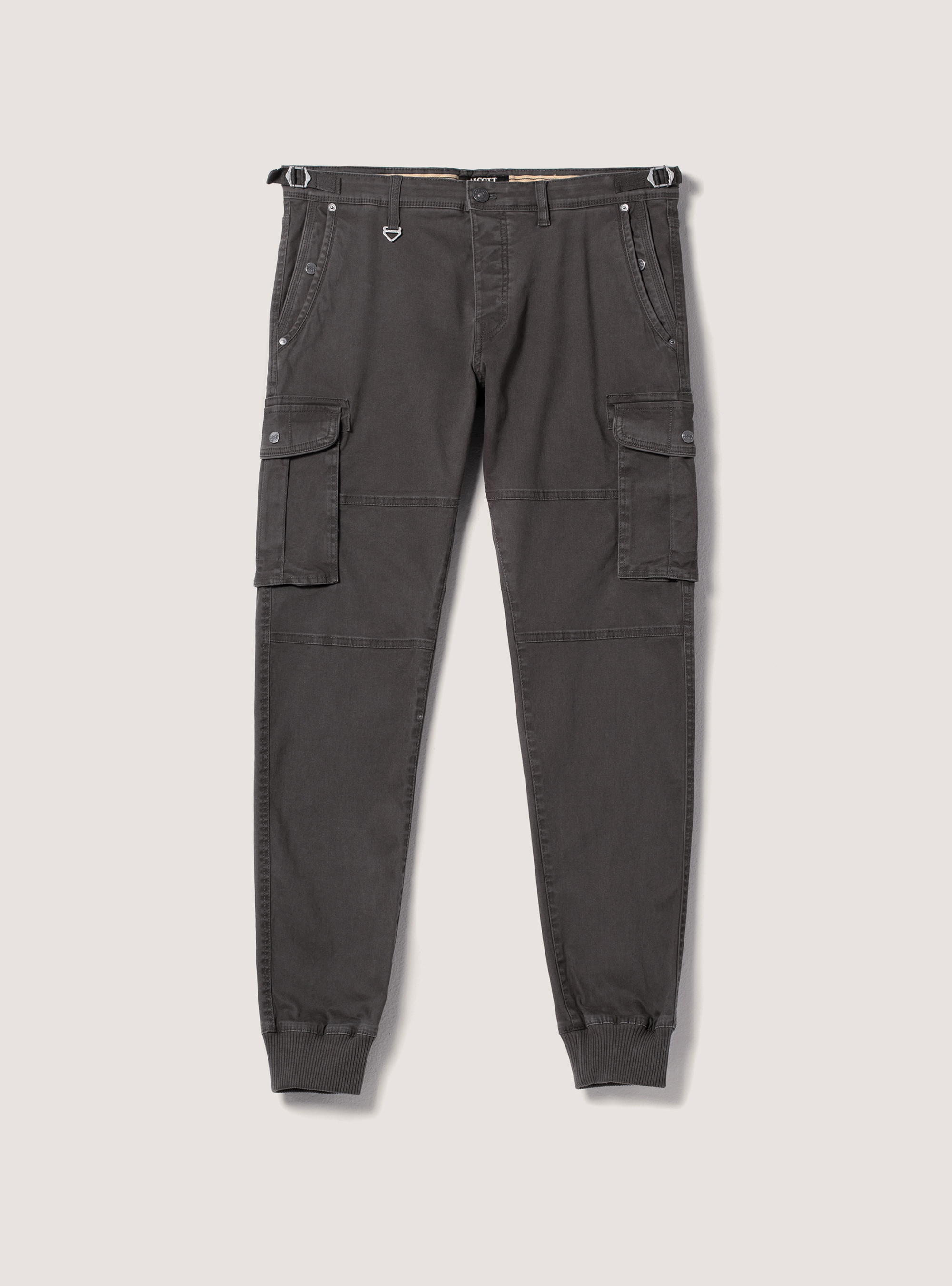 Cotton cargo trousers with elastic band, GY1 GREY DARK