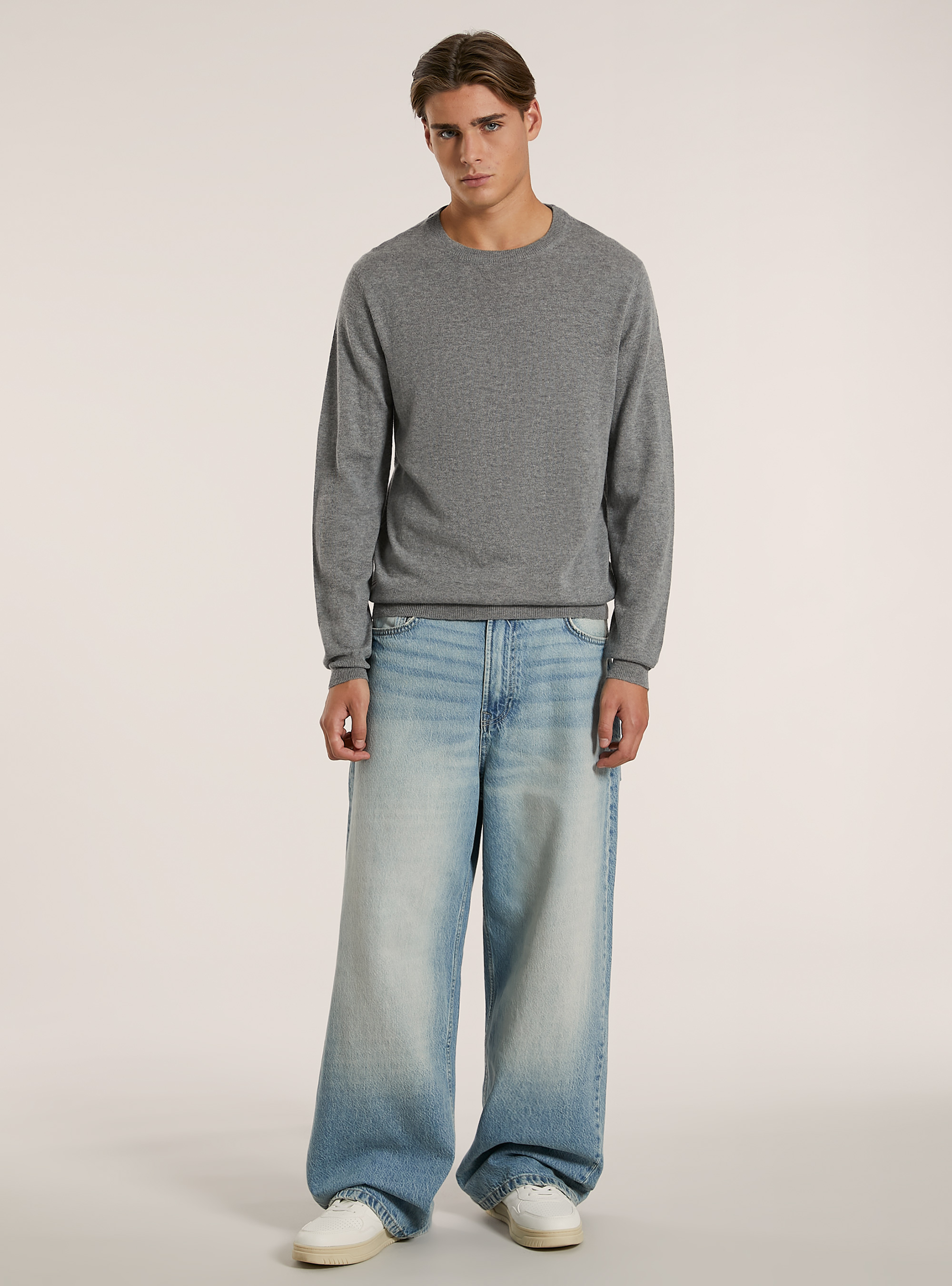 Cashmere-blend pullover, MGY1 GREY MEL DARK
