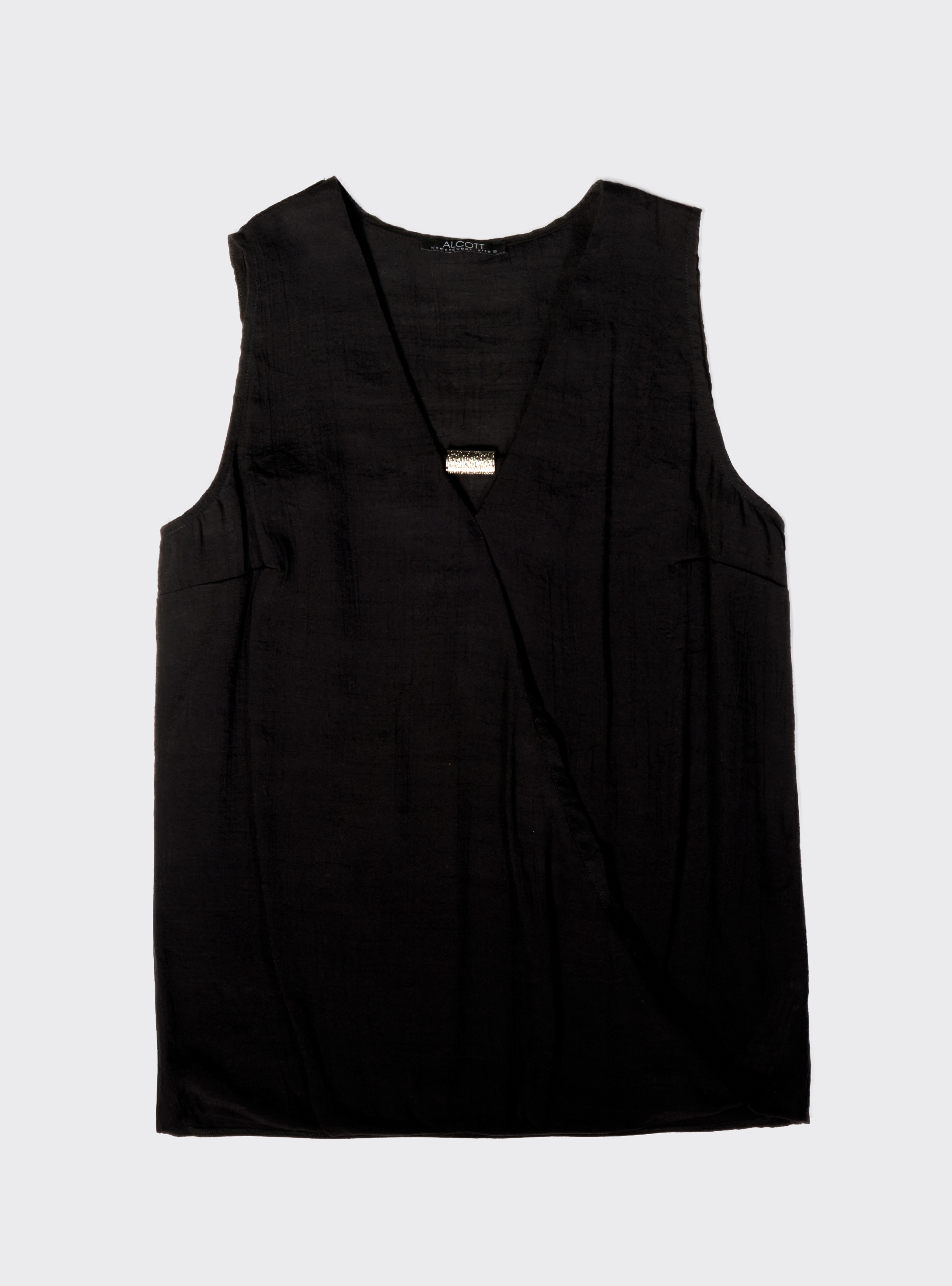 Blusa con gema, NEGRO