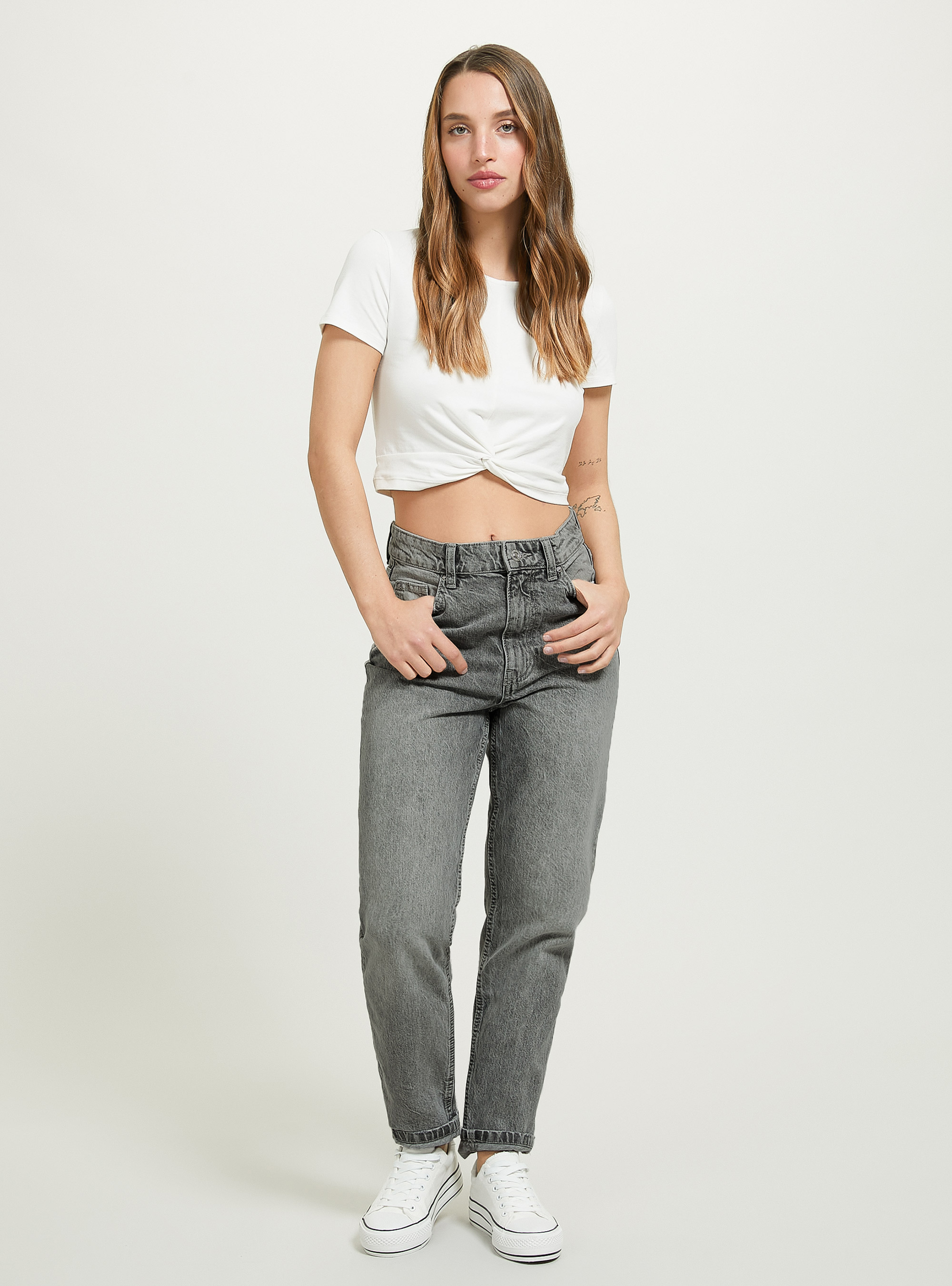 Mom Fit Jeans, D00G GREY