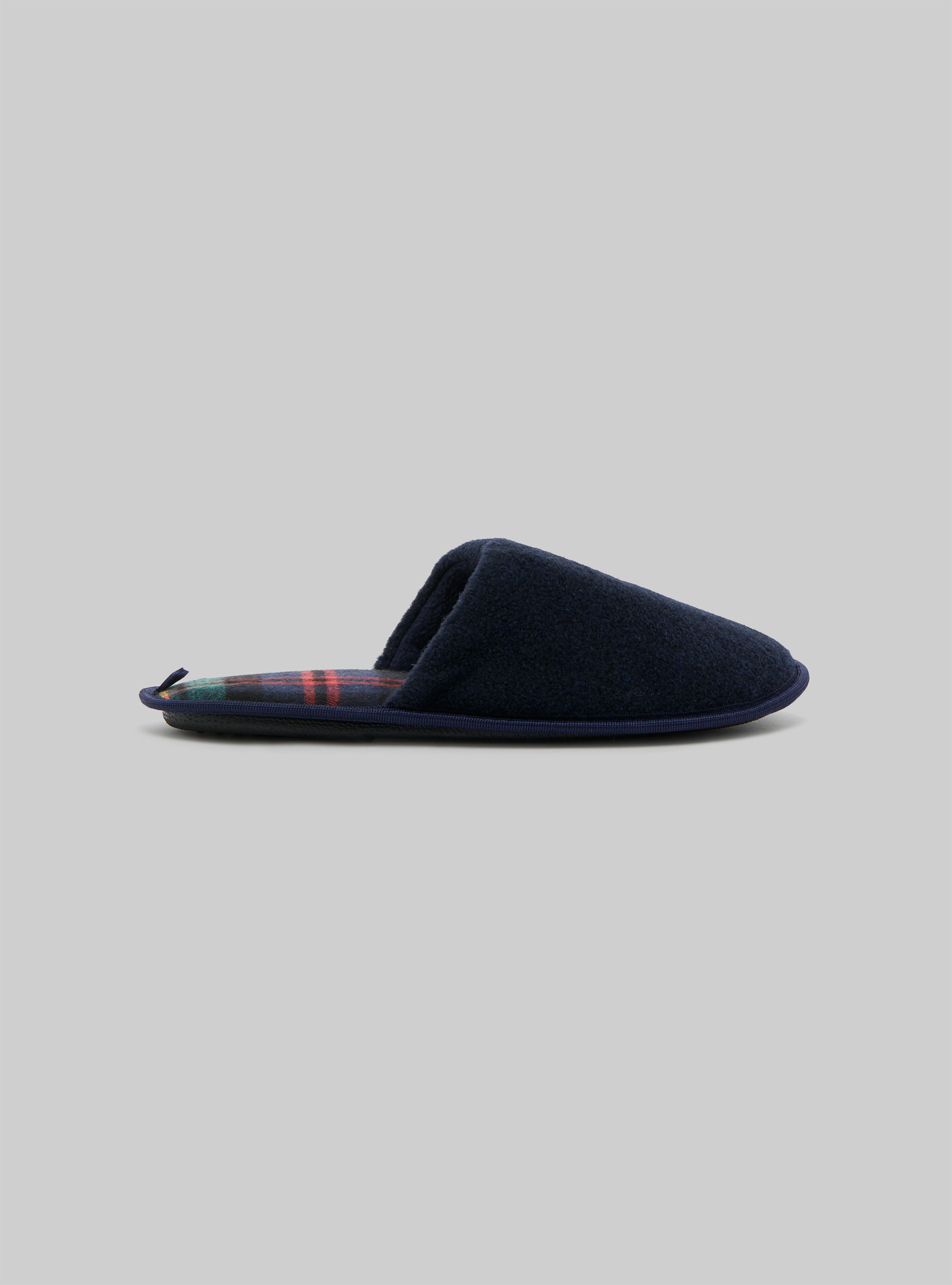 Slippers with tartan lining, NA1 NAVY DARK